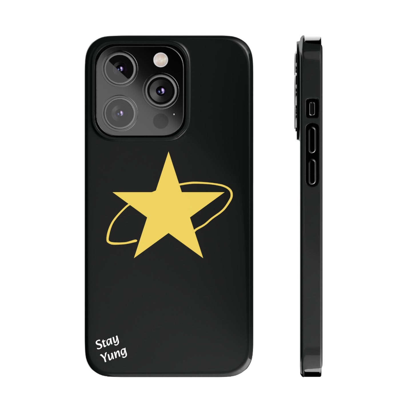 Slim Phone Cases (Black Design w/yellow star)