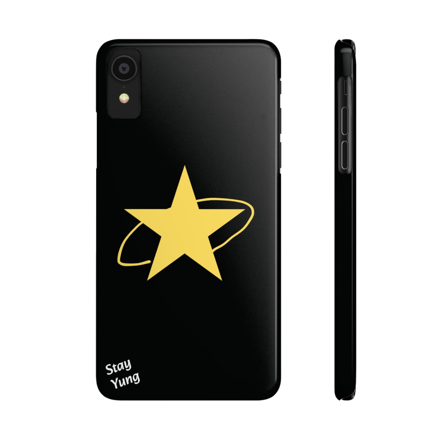 Slim Phone Cases (Black Design w/yellow star)