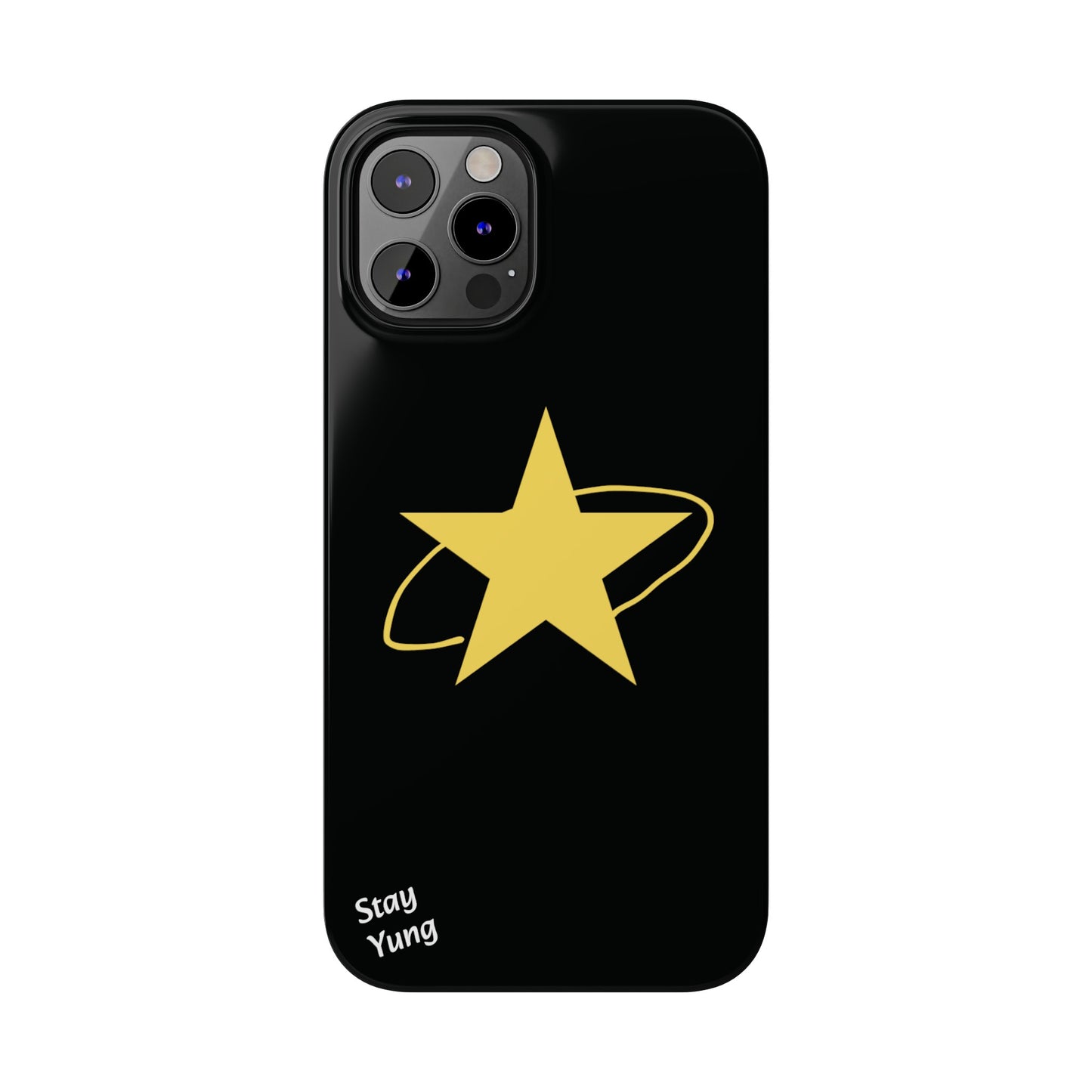 Slim Phone Cases (Black Design w/yellow star)