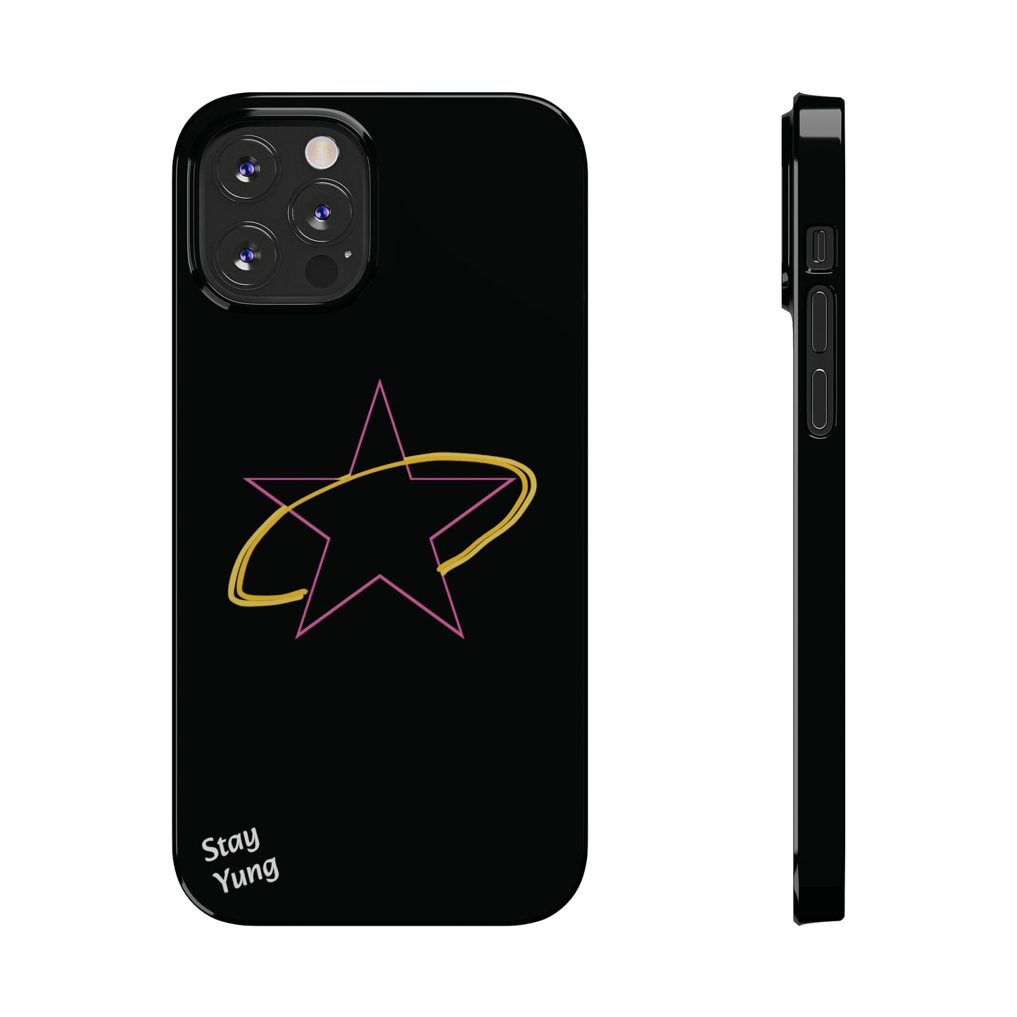 Slim Phone Cases (Pink Outline)