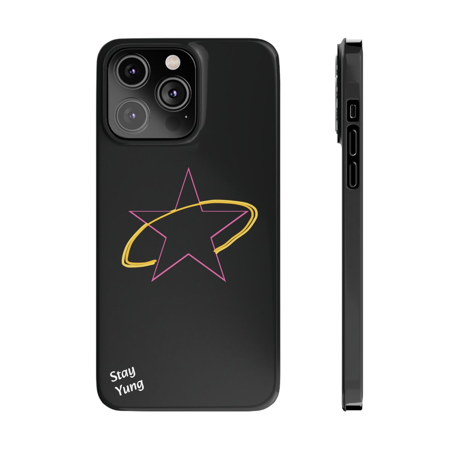 Slim Phone Cases (Pink Outline)