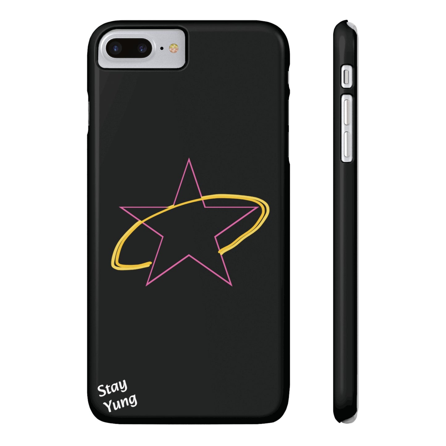 Slim Phone Cases (Pink Outline)