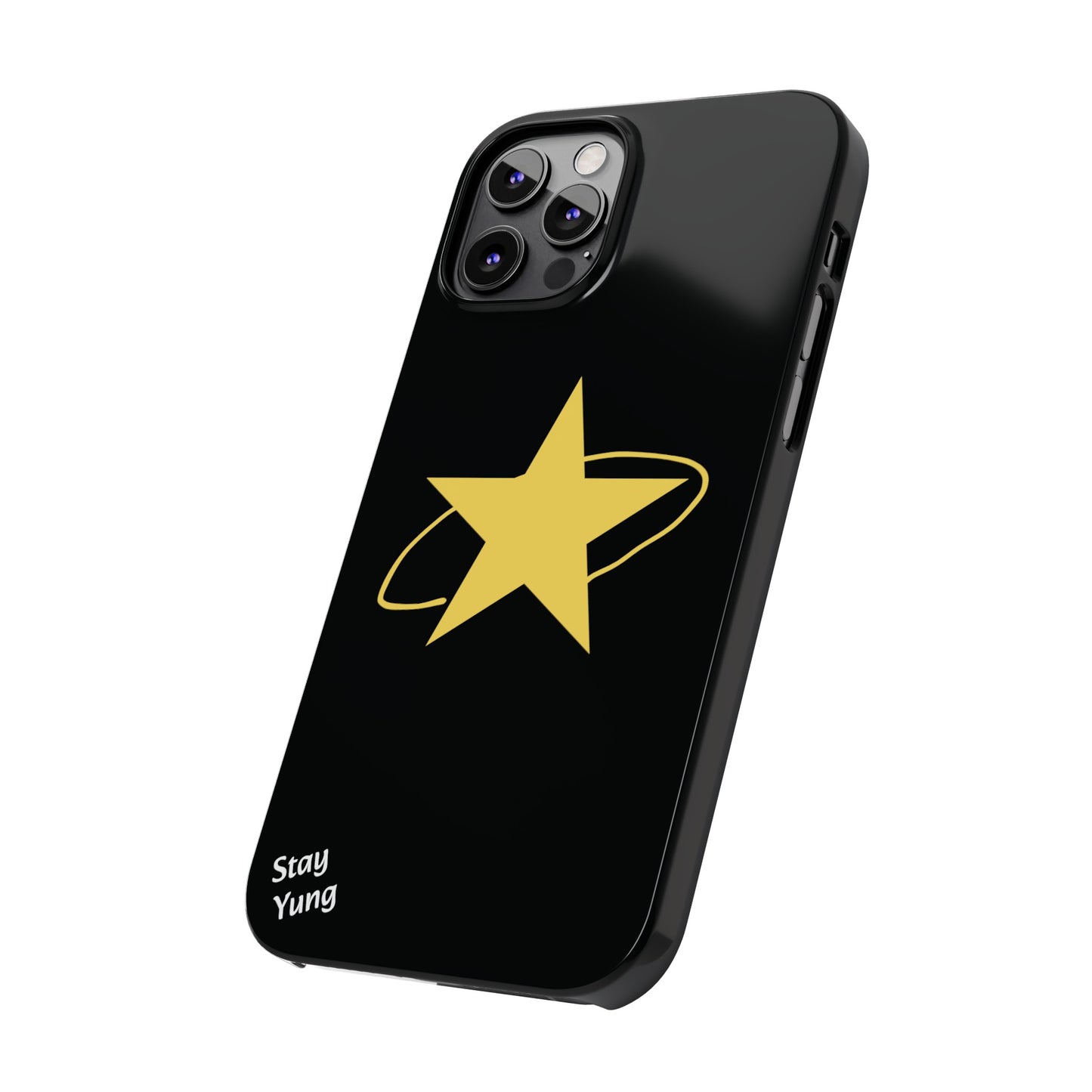 Slim Phone Cases (Black Design w/yellow star)