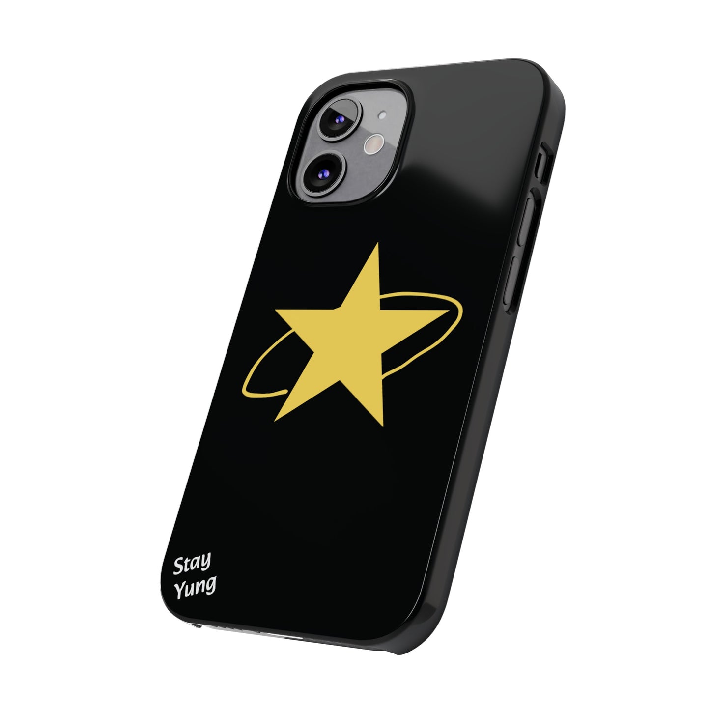 Slim Phone Cases (Black Design w/yellow star)