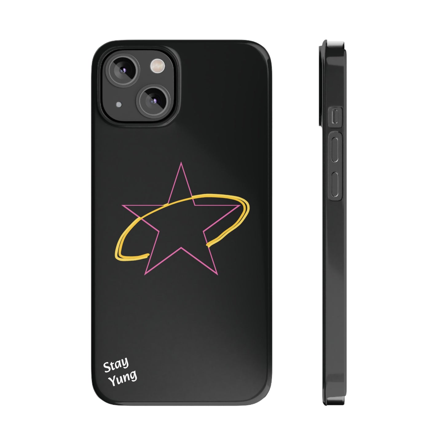 Slim Phone Cases (Pink Outline)