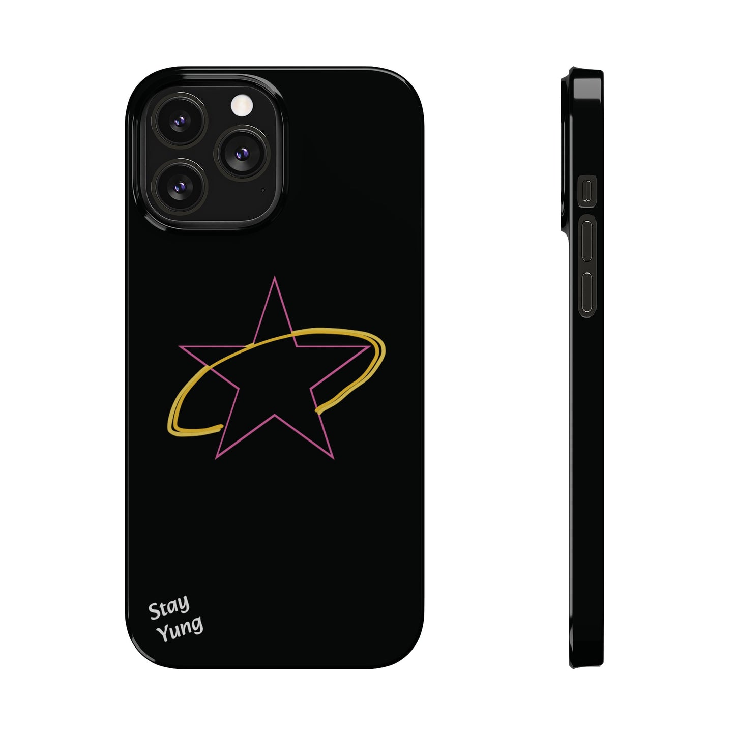 Slim Phone Cases (Pink Outline)