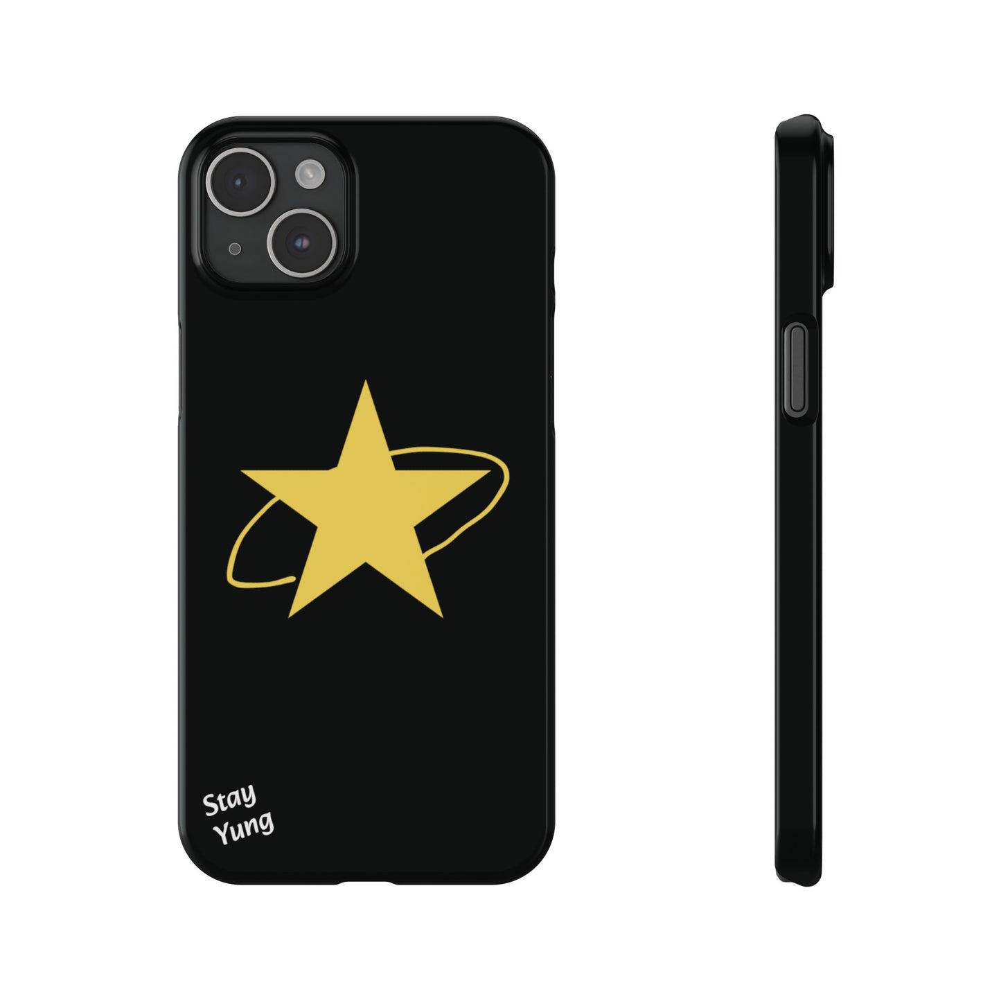 Slim Phone Cases (Black Design w/yellow star)