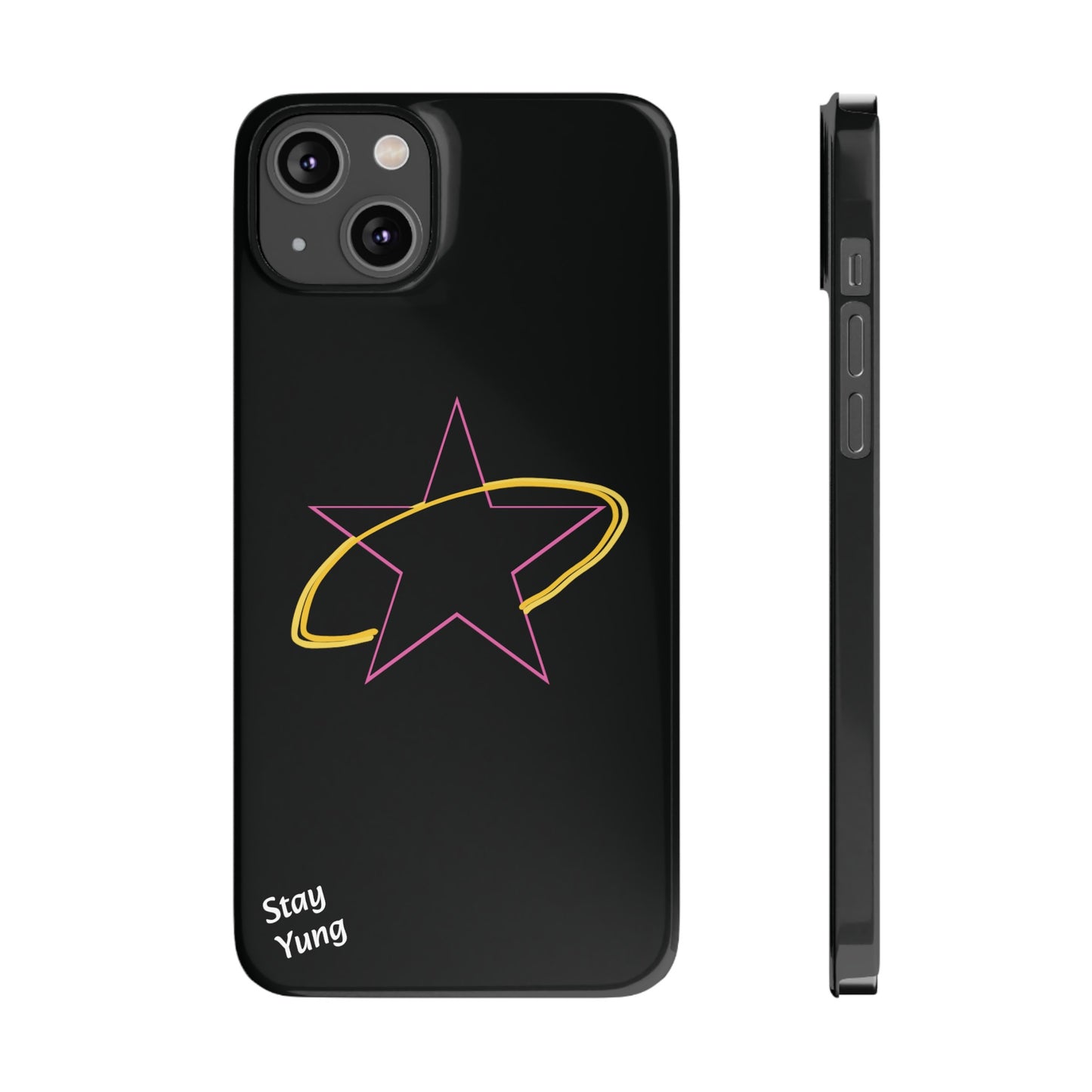 Slim Phone Cases (Pink Outline)