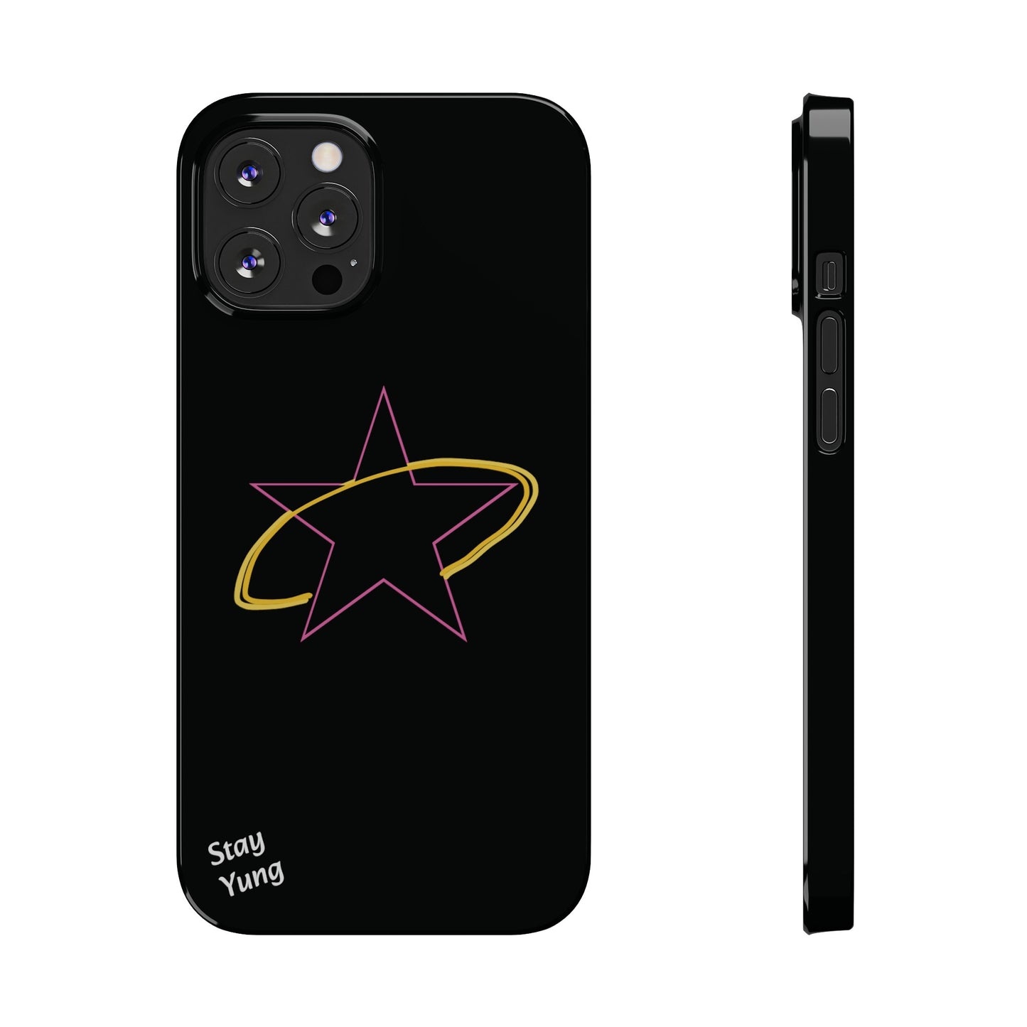 Slim Phone Cases (Pink Outline)