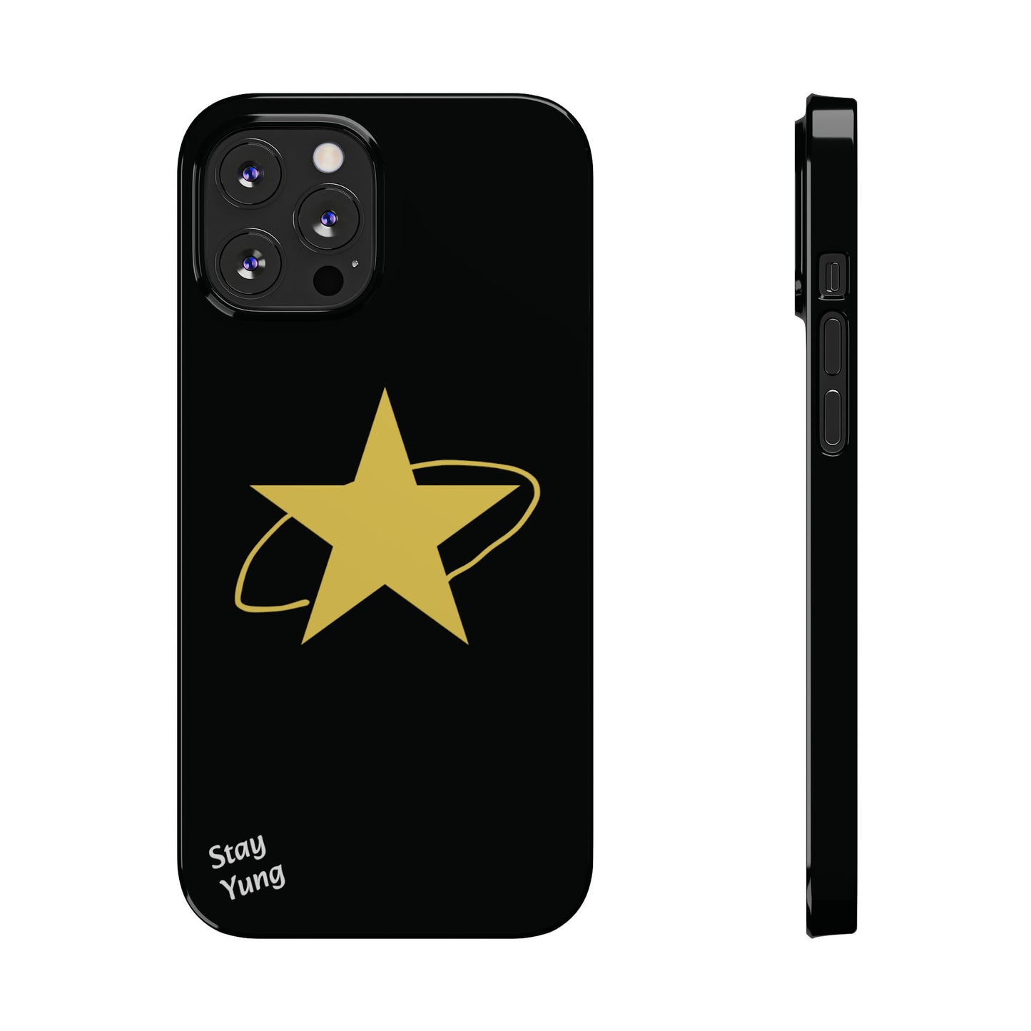 Slim Phone Cases (Black Design w/yellow star)