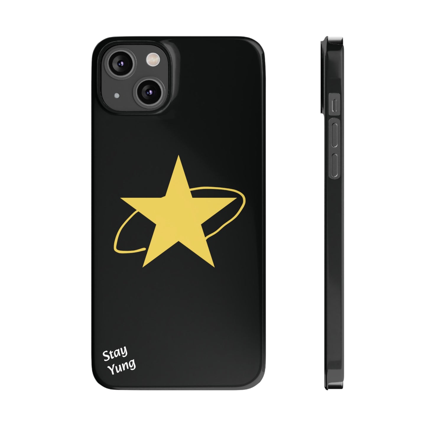 Slim Phone Cases (Black Design w/yellow star)