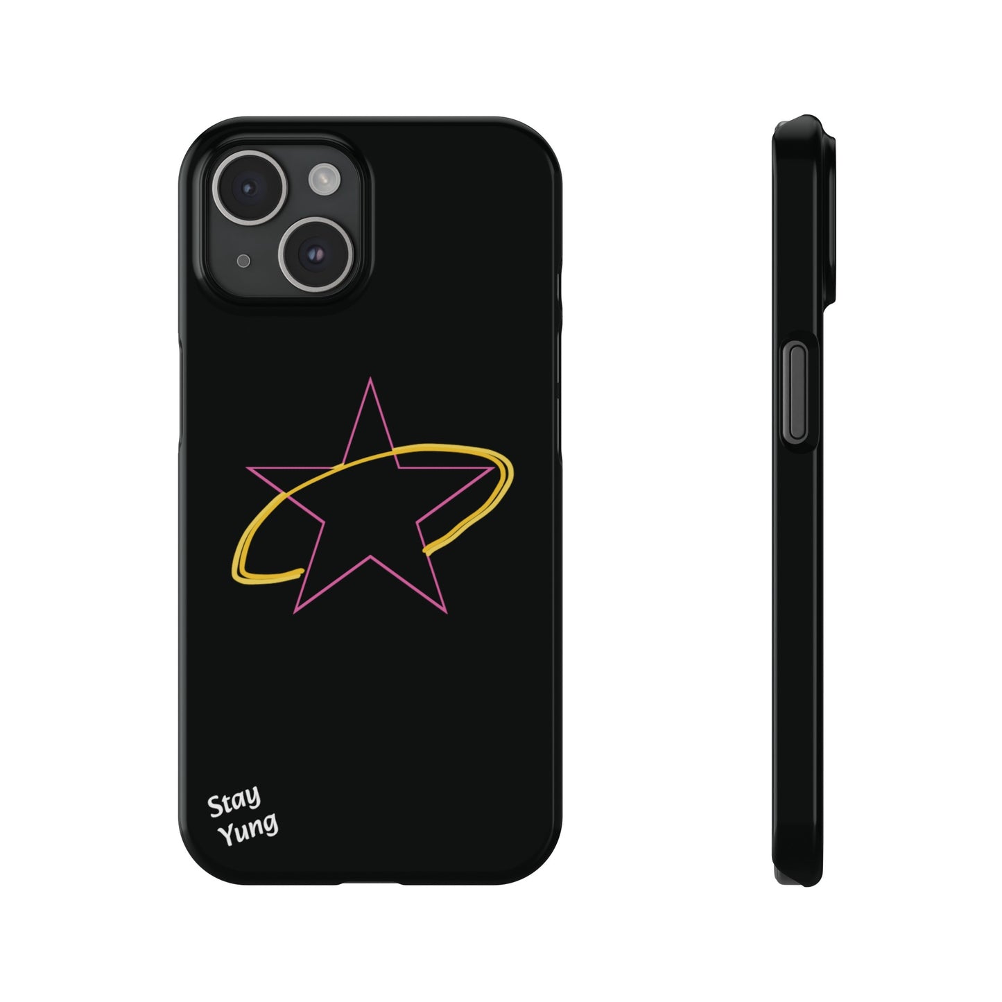 Slim Phone Cases (Pink Outline)