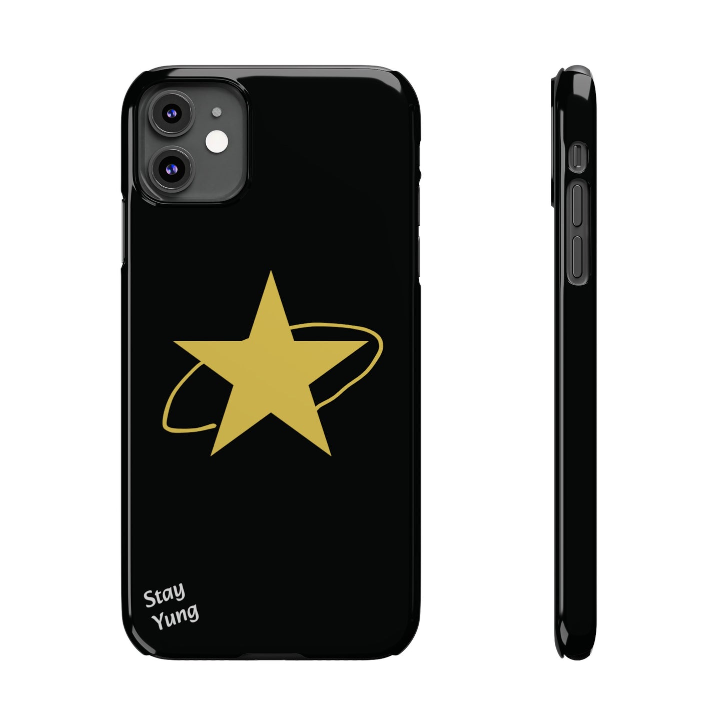 Slim Phone Cases (Black Design w/yellow star)