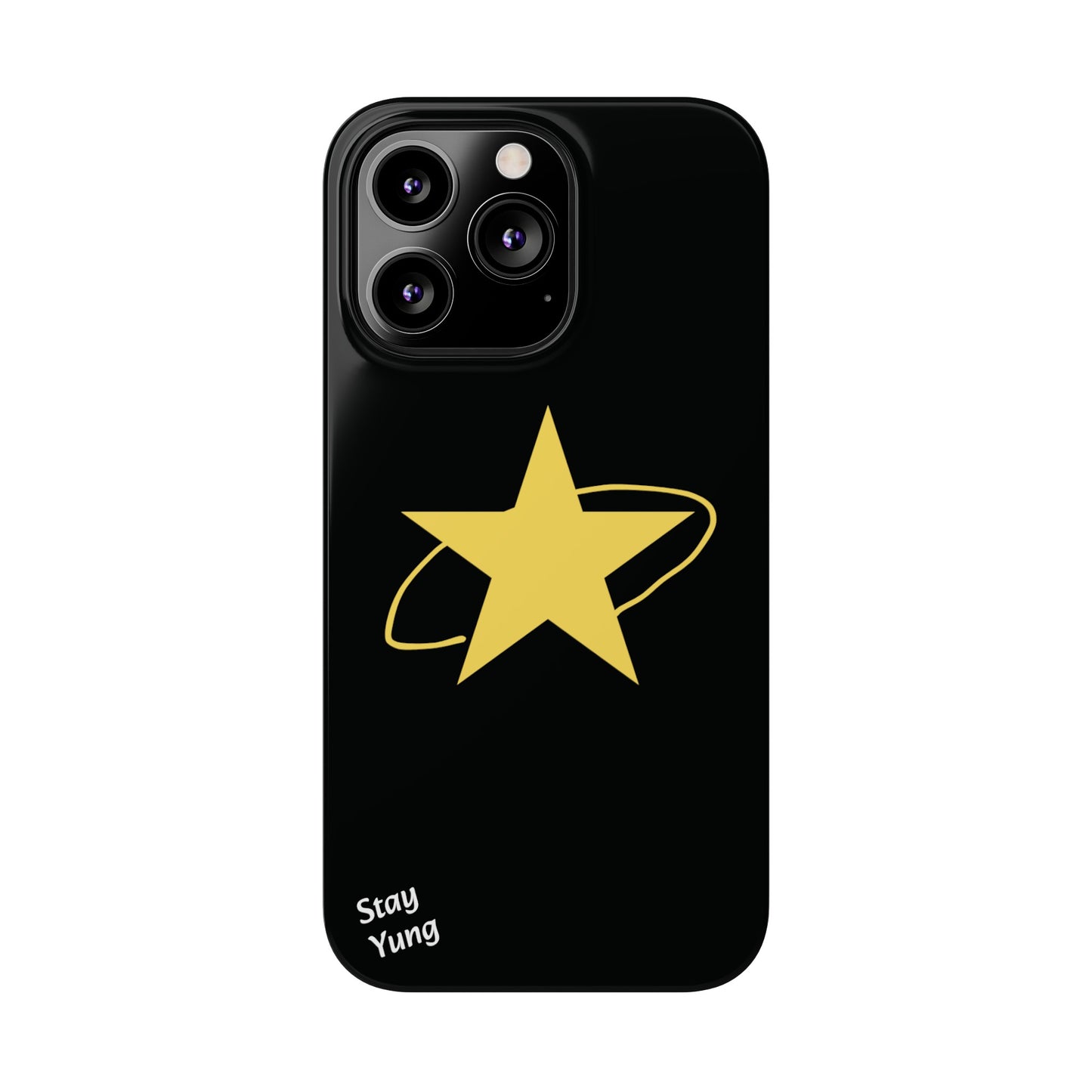 Slim Phone Cases (Black Design w/yellow star)