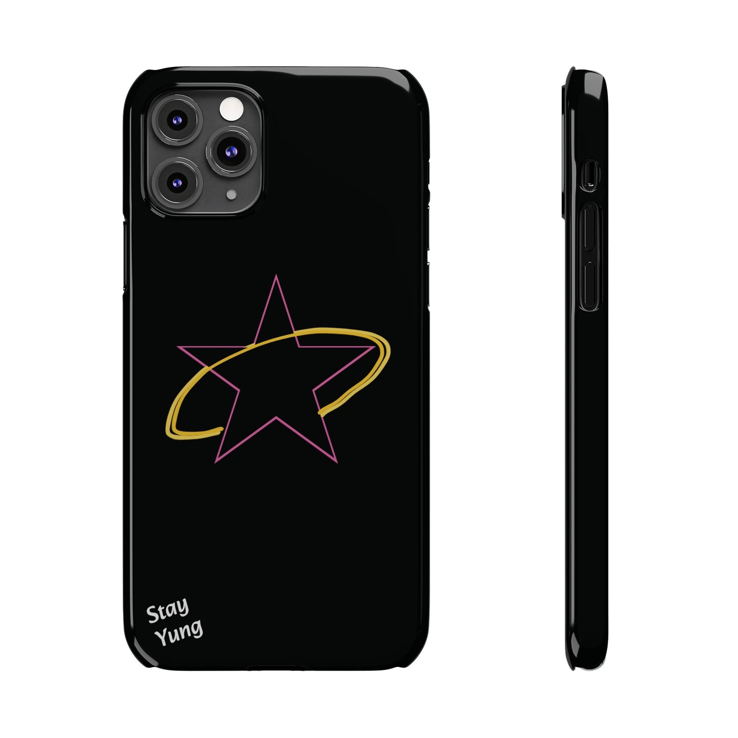 Slim Phone Cases (Pink Outline)