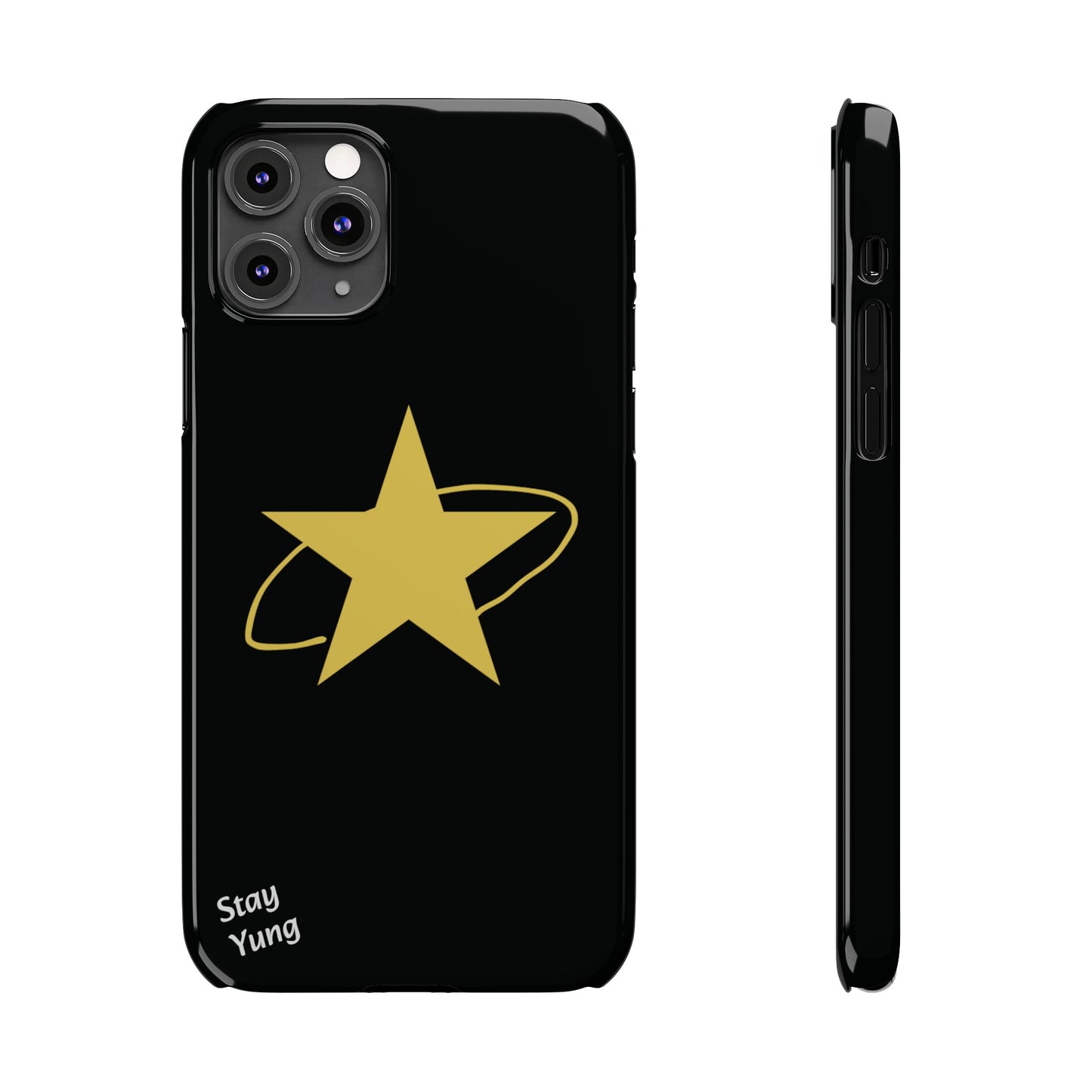 Slim Phone Cases (Black Design w/yellow star)