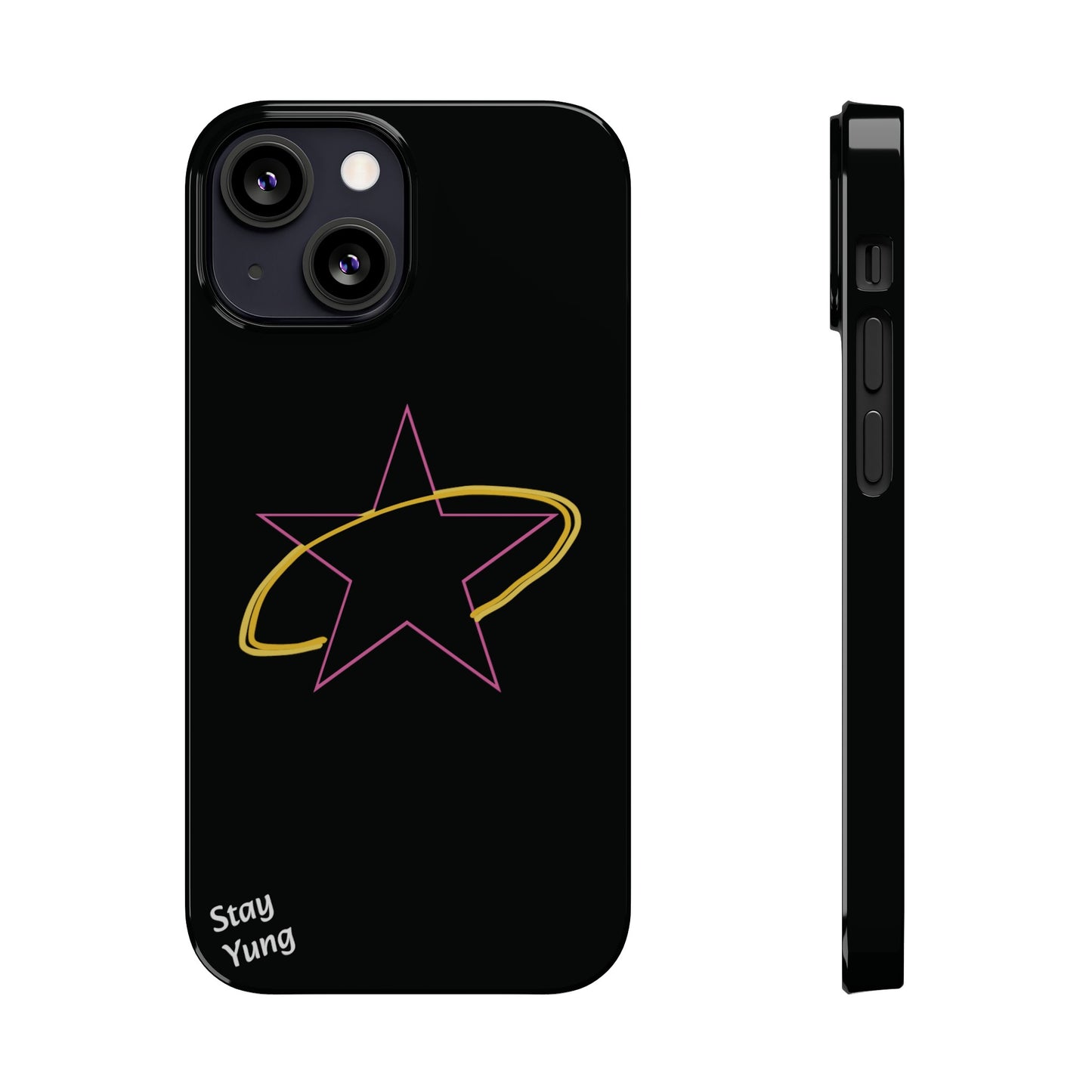 Slim Phone Cases (Pink Outline)