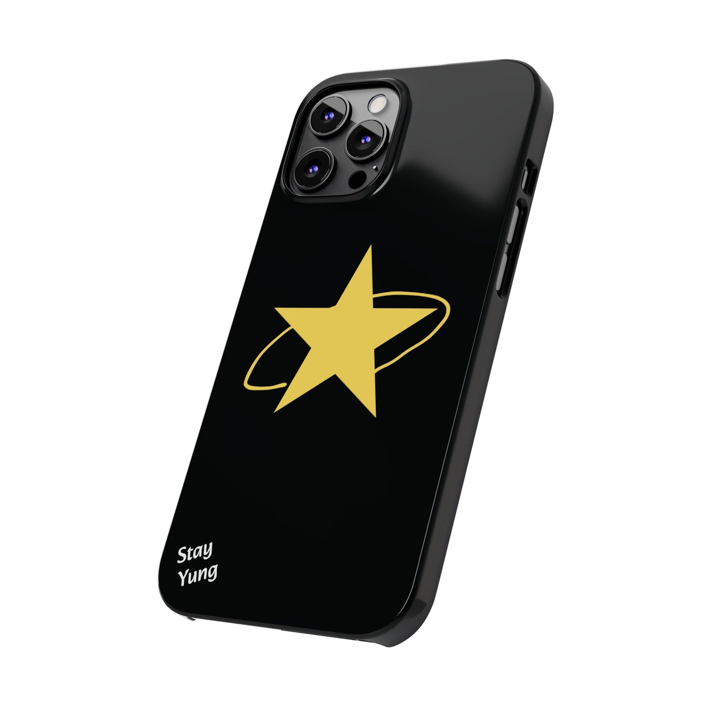 Slim Phone Cases (Black Design w/yellow star)