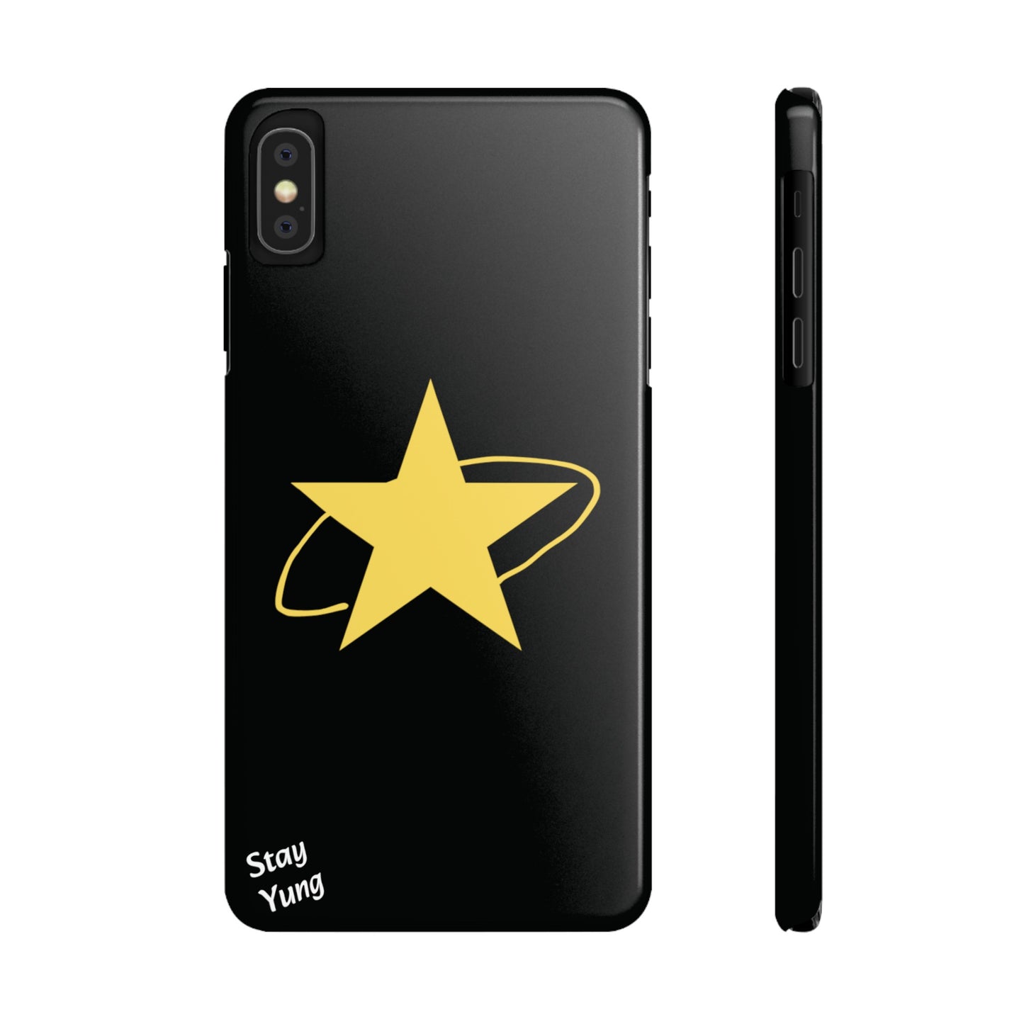 Slim Phone Cases (Black Design w/yellow star)