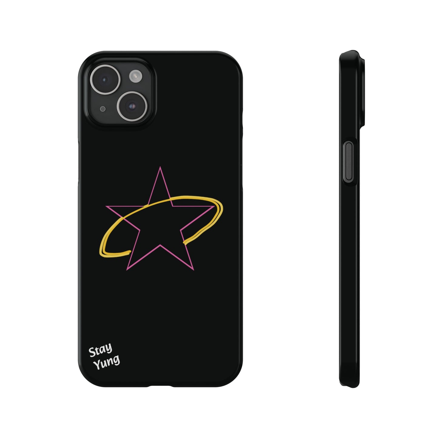 Slim Phone Cases (Pink Outline)