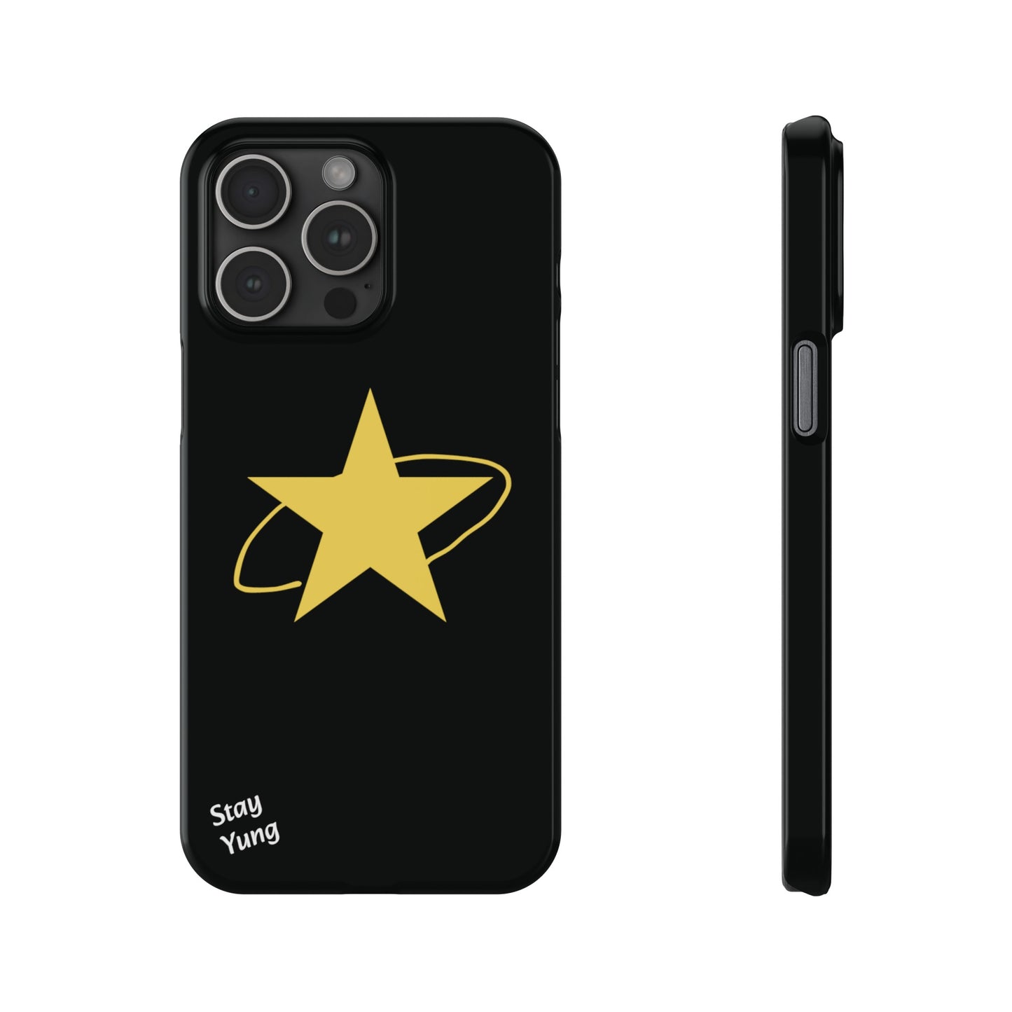 Slim Phone Cases (Black Design w/yellow star)