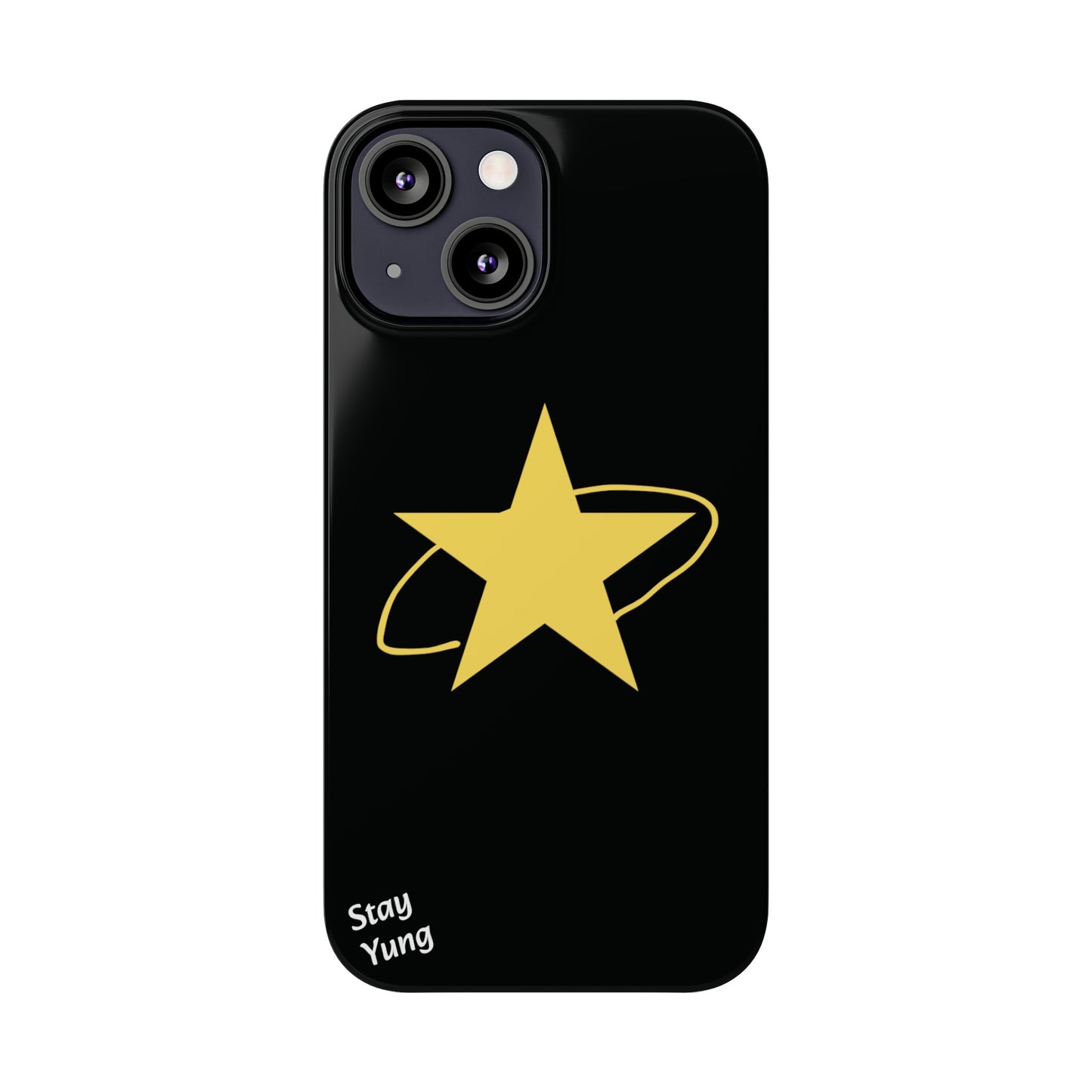 Slim Phone Cases (Black Design w/yellow star)