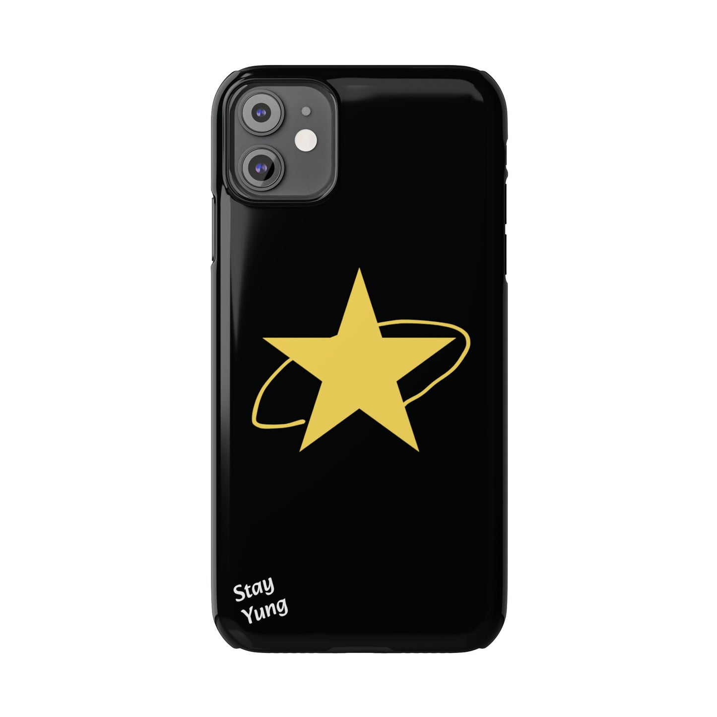 Slim Phone Cases (Black Design w/yellow star)