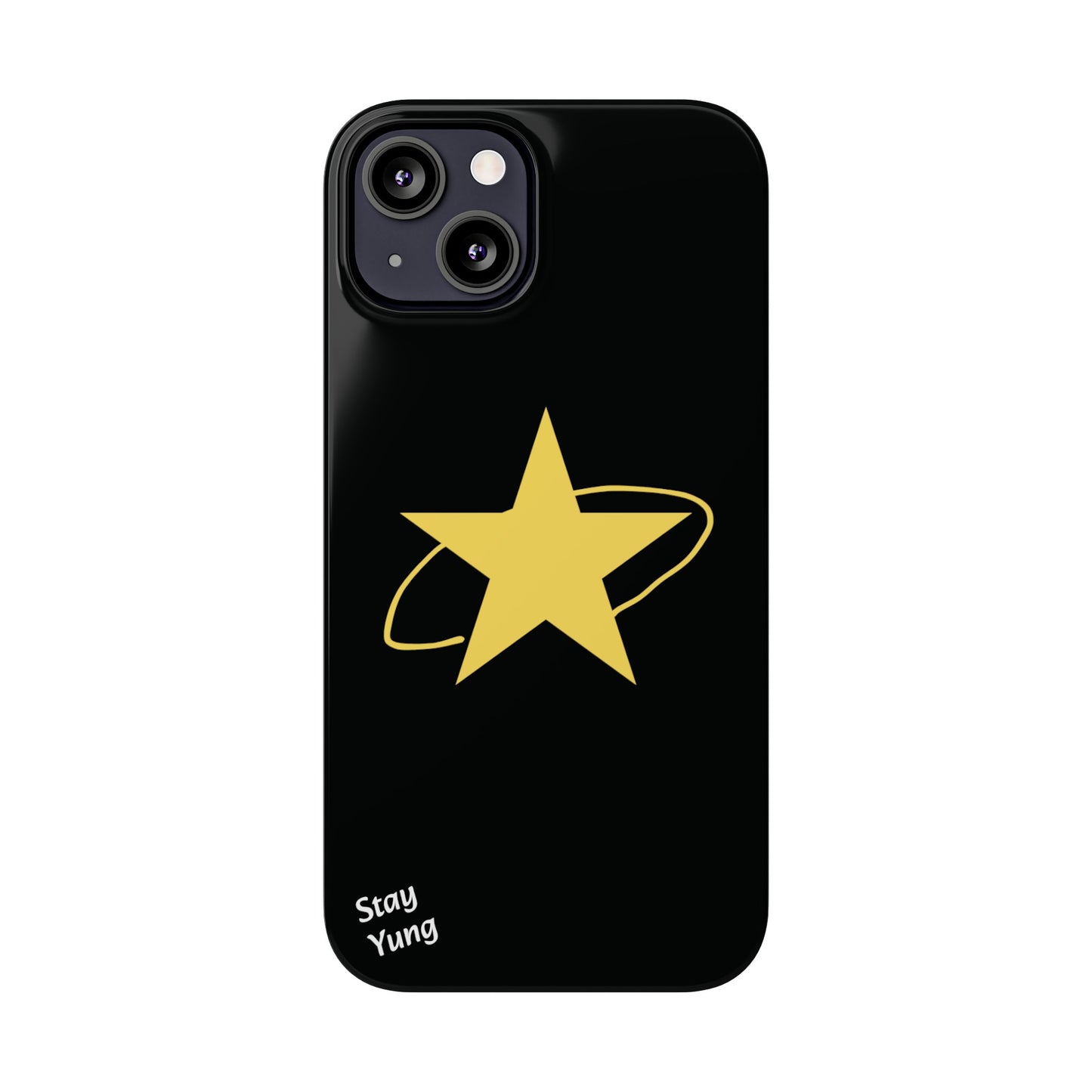 Slim Phone Cases (Black Design w/yellow star)