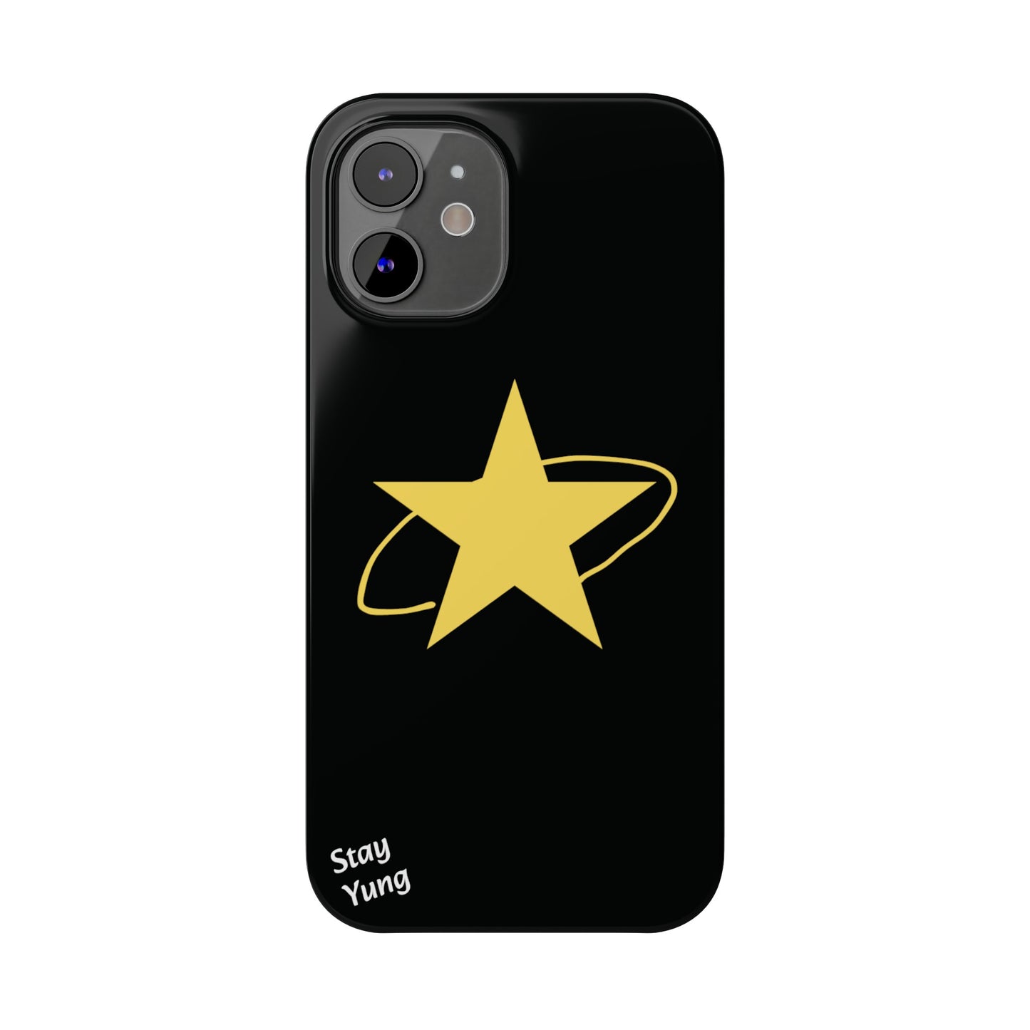 Slim Phone Cases (Black Design w/yellow star)