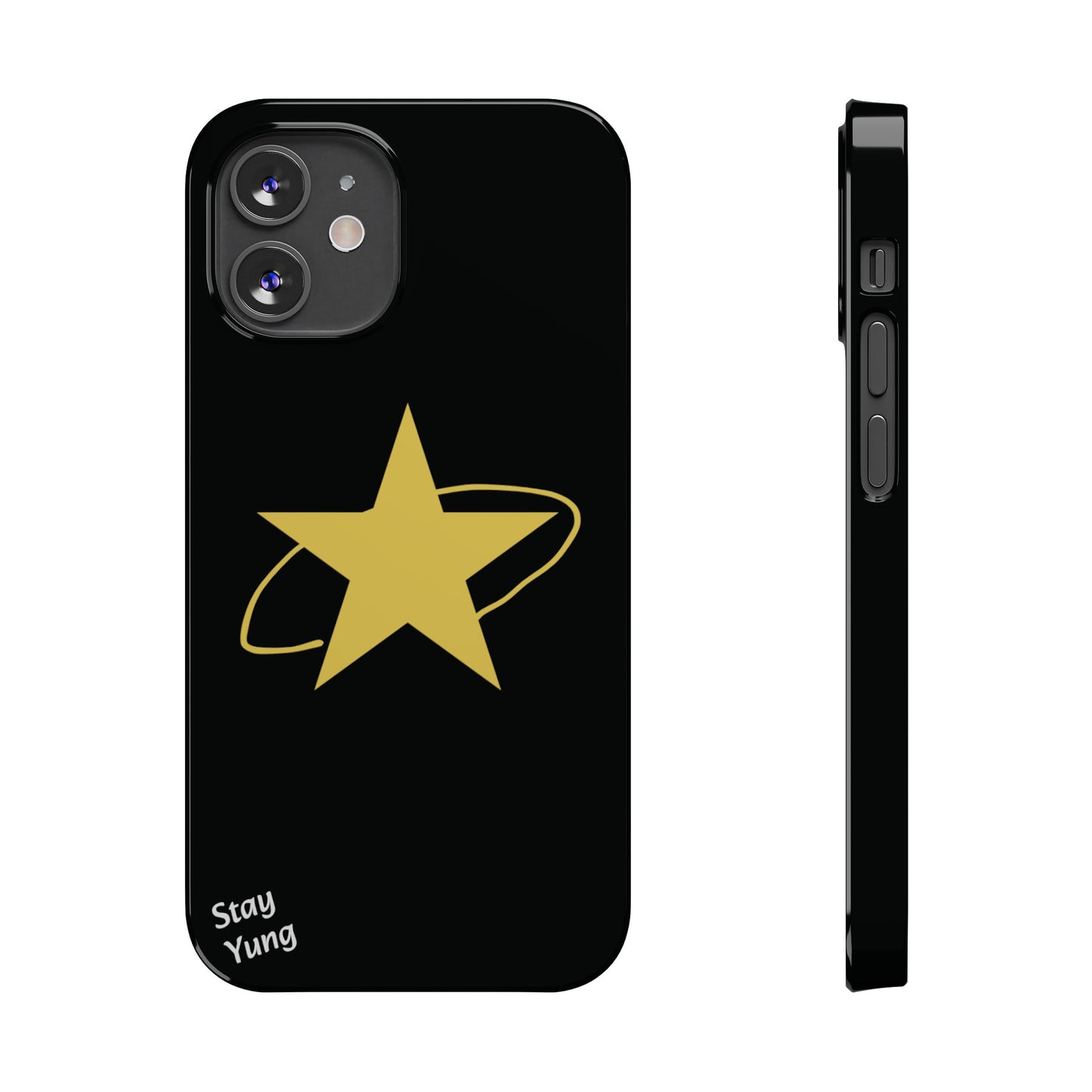 Slim Phone Cases (Black Design w/yellow star)