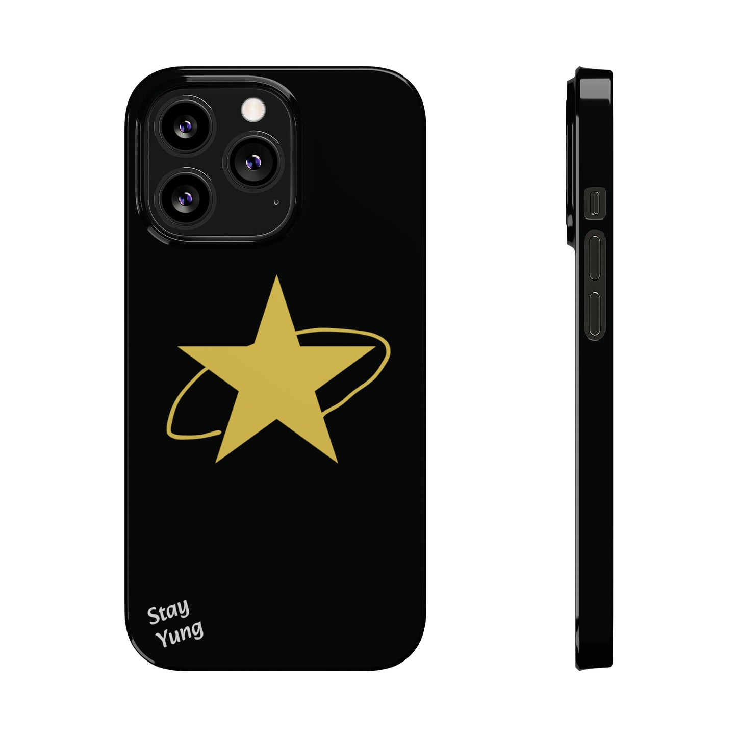 Slim Phone Cases (Black Design w/yellow star)