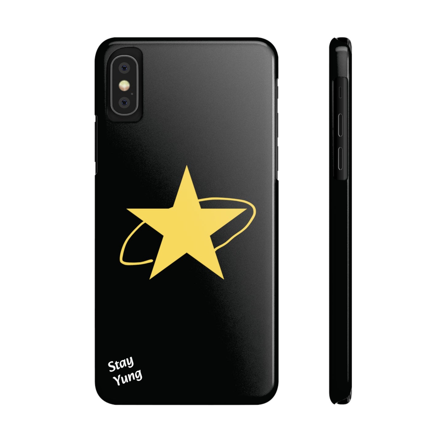 Slim Phone Cases (Black Design w/yellow star)