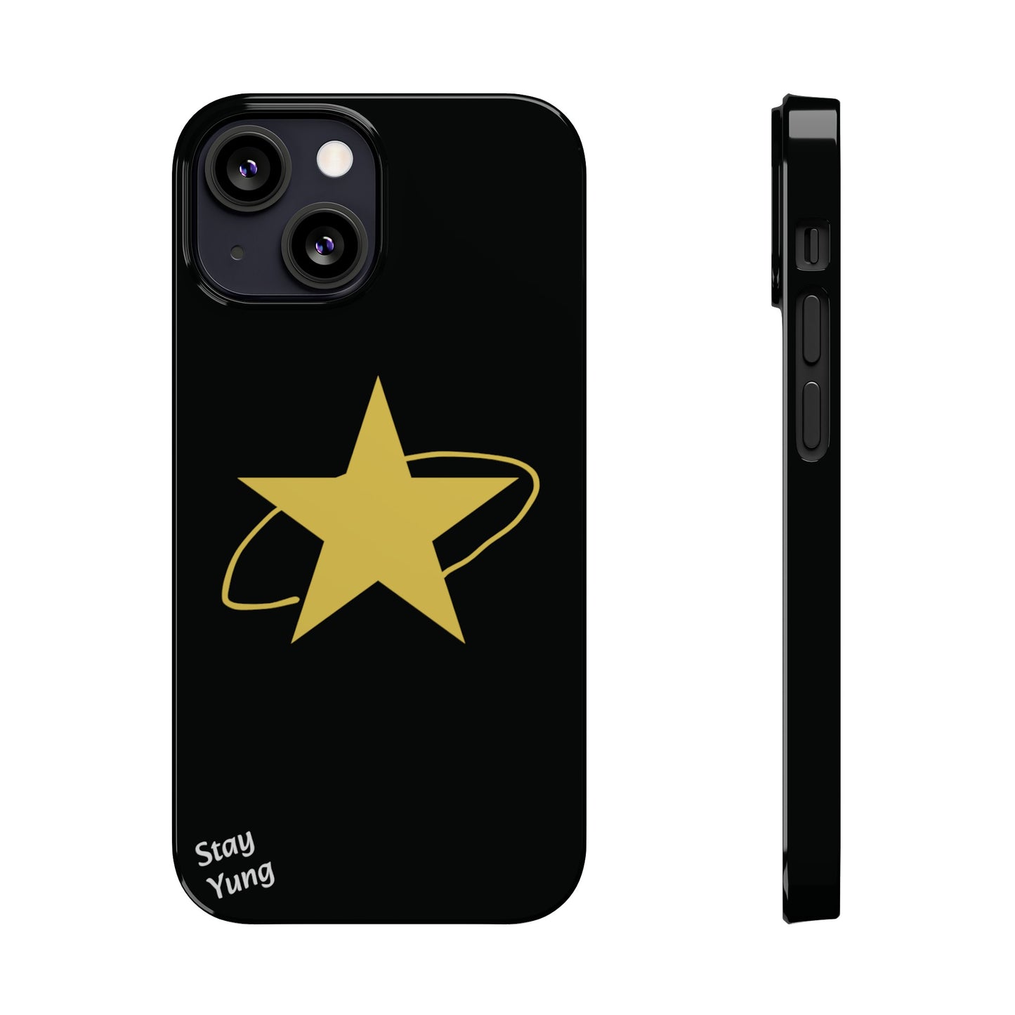 Slim Phone Cases (Black Design w/yellow star)