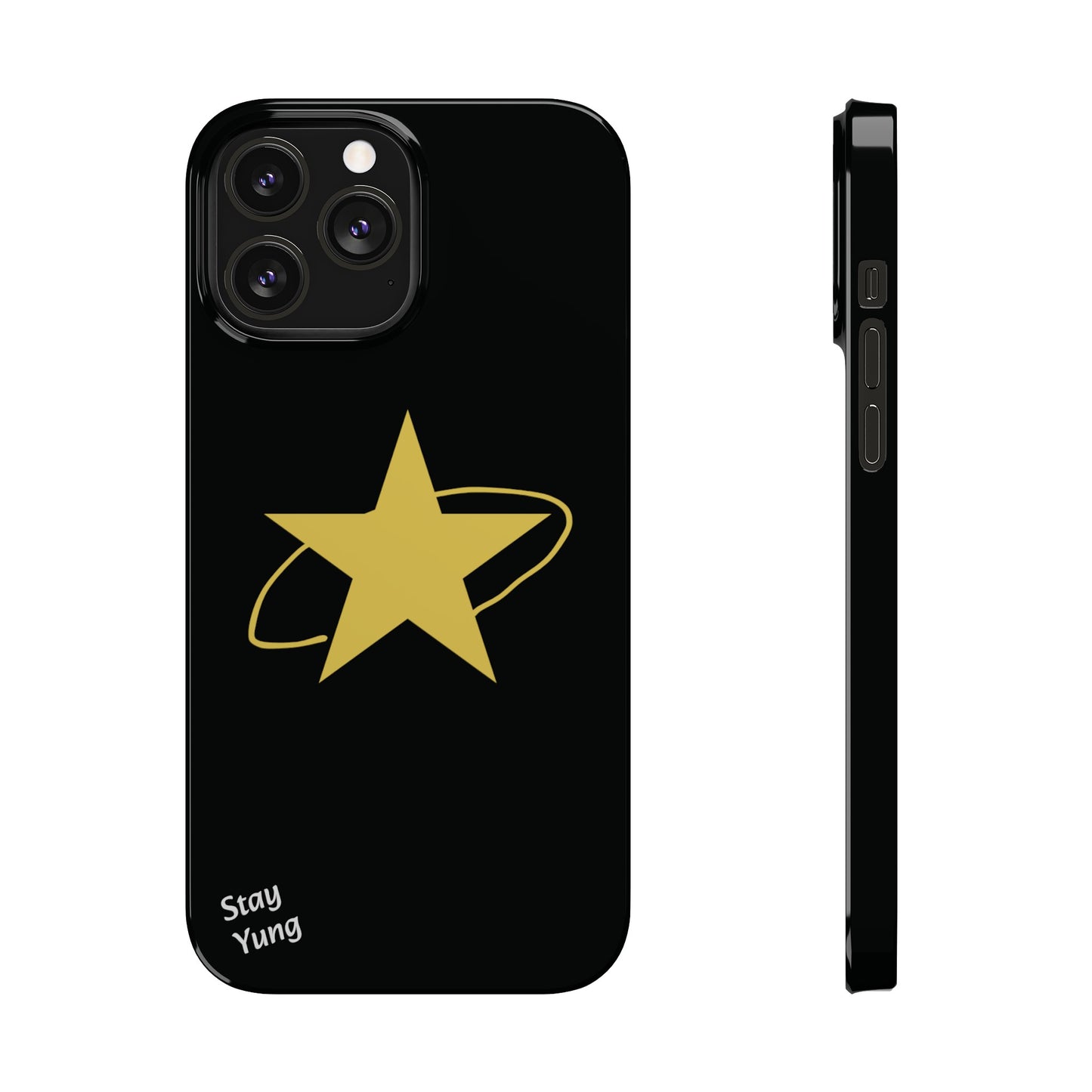 Slim Phone Cases (Black Design w/yellow star)