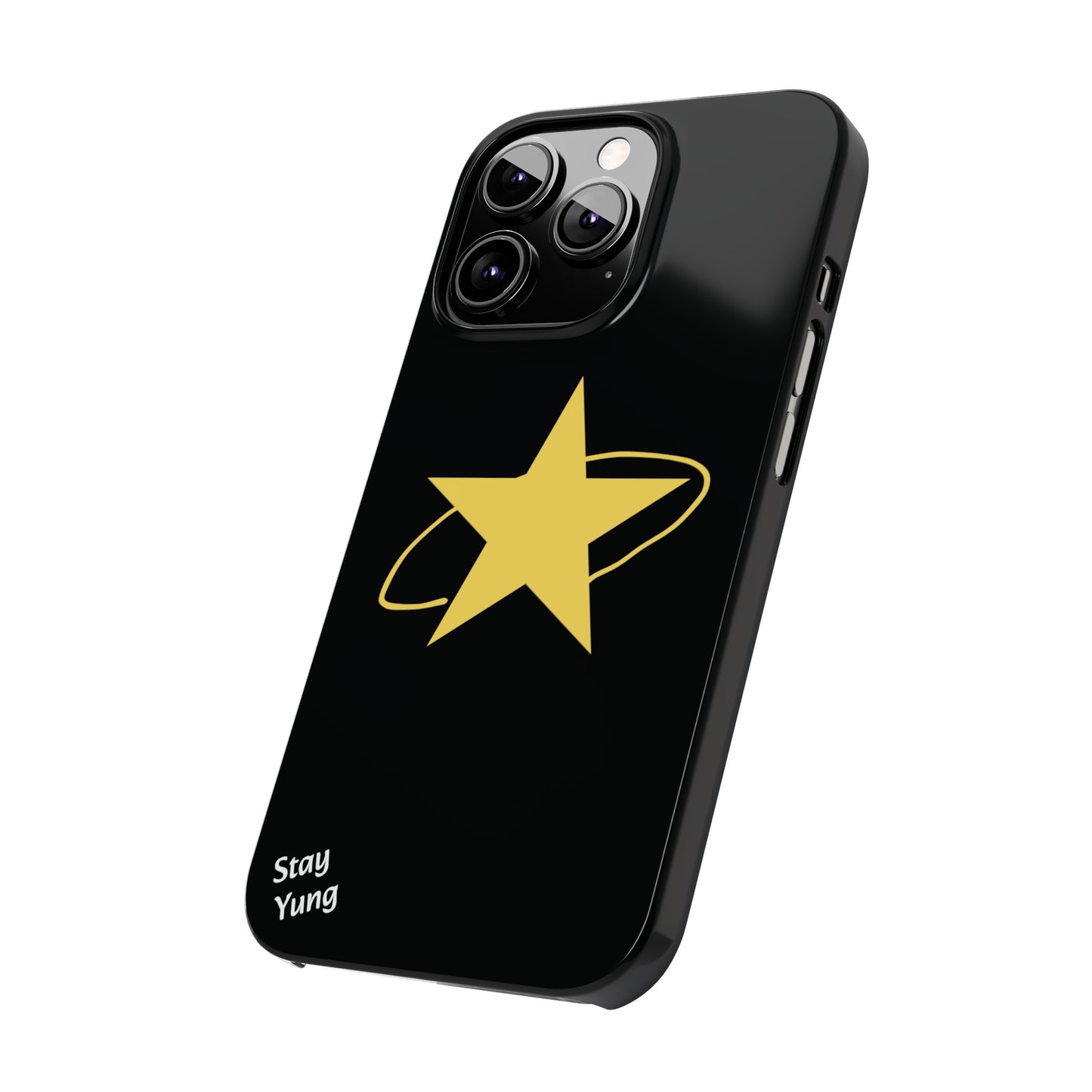 Slim Phone Cases (Black Design w/yellow star)