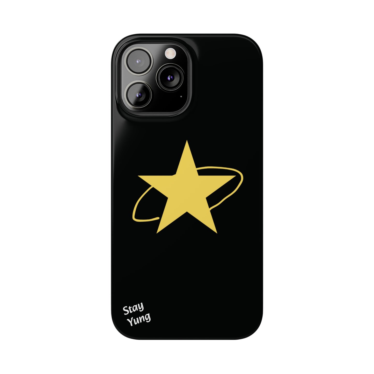 Slim Phone Cases (Black Design w/yellow star)