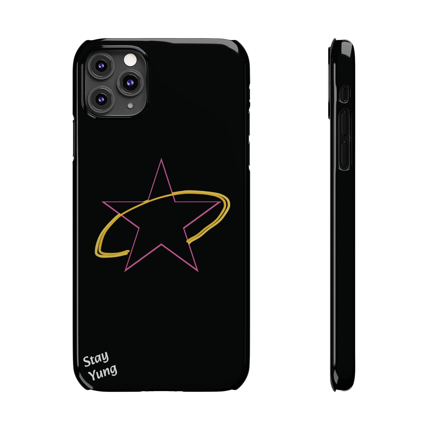 Slim Phone Cases (Pink Outline)