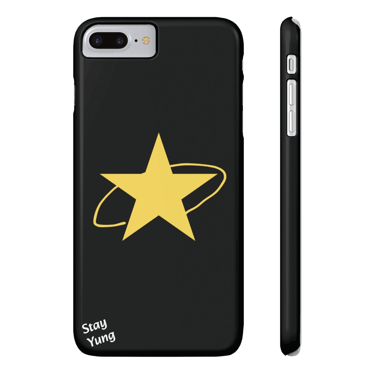 Slim Phone Cases (Black Design w/yellow star)