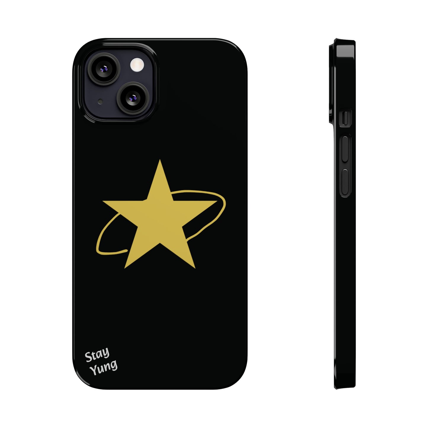 Slim Phone Cases (Black Design w/yellow star)