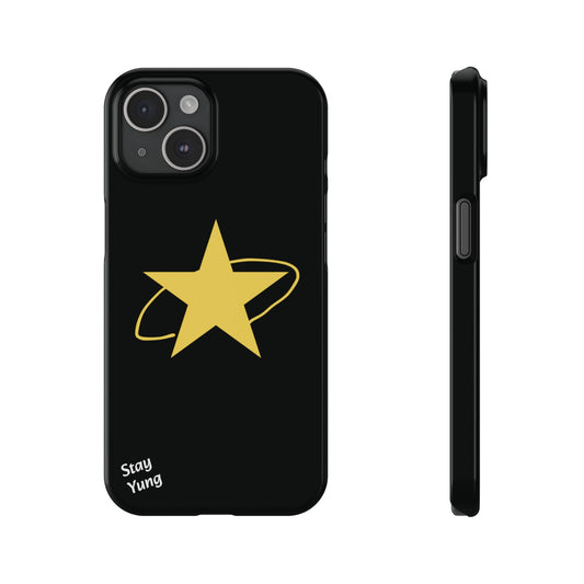 Slim Phone Cases (Black Design w/yellow star)