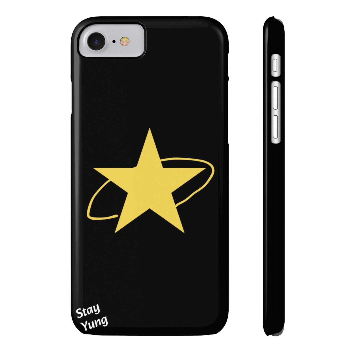 Slim Phone Cases (Black Design w/yellow star)