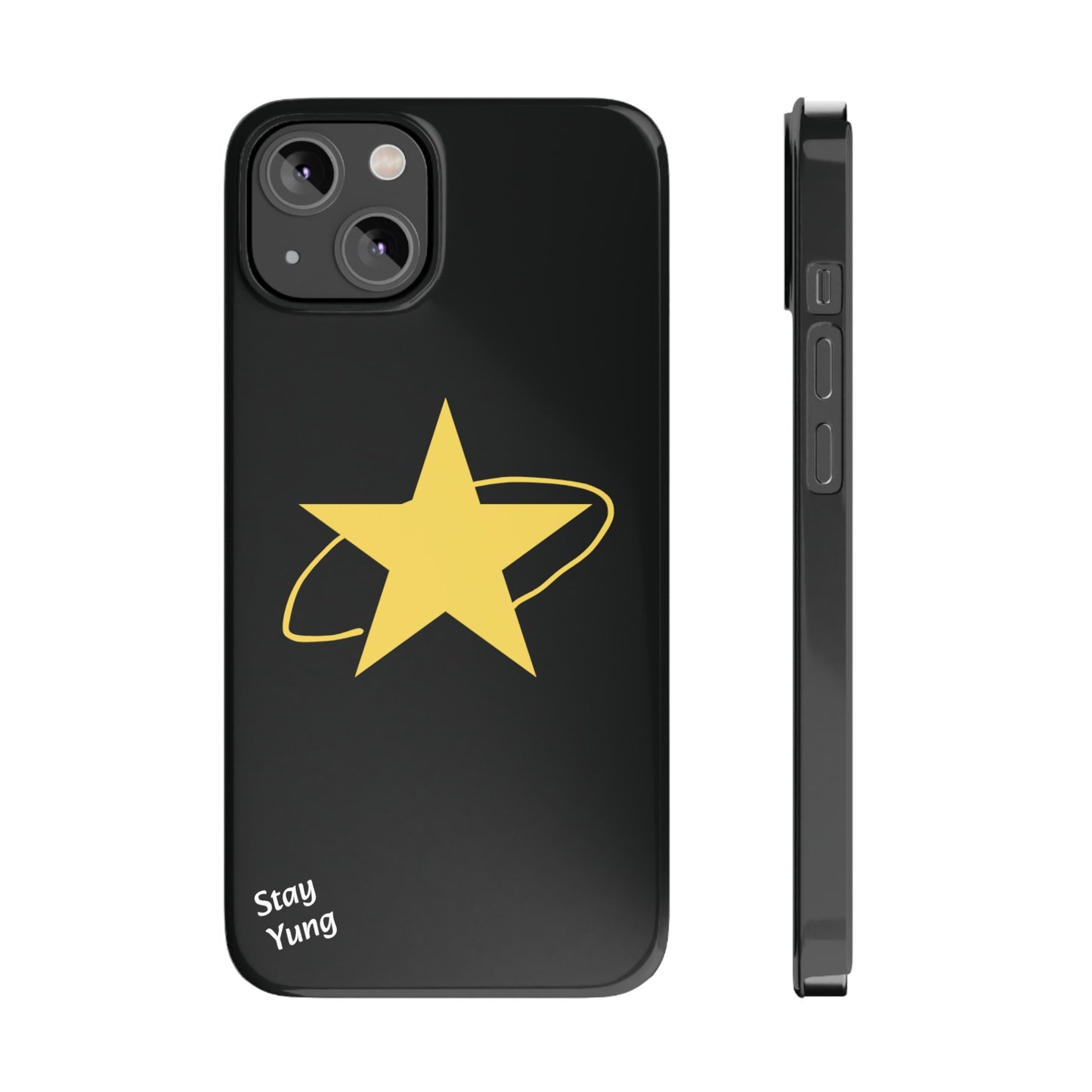 Slim Phone Cases (Black Design w/yellow star)