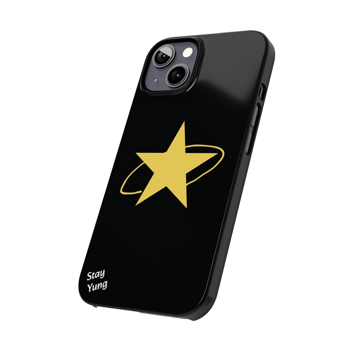 Slim Phone Cases (Black Design w/yellow star)