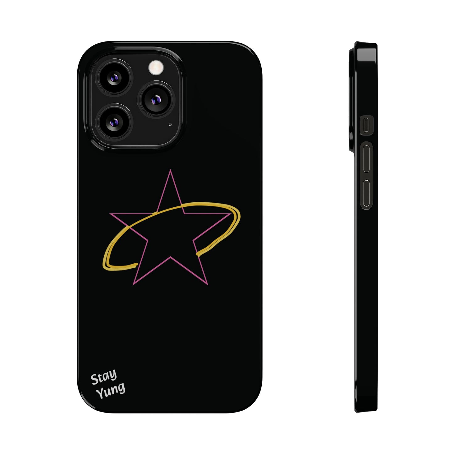 Slim Phone Cases (Pink Outline)