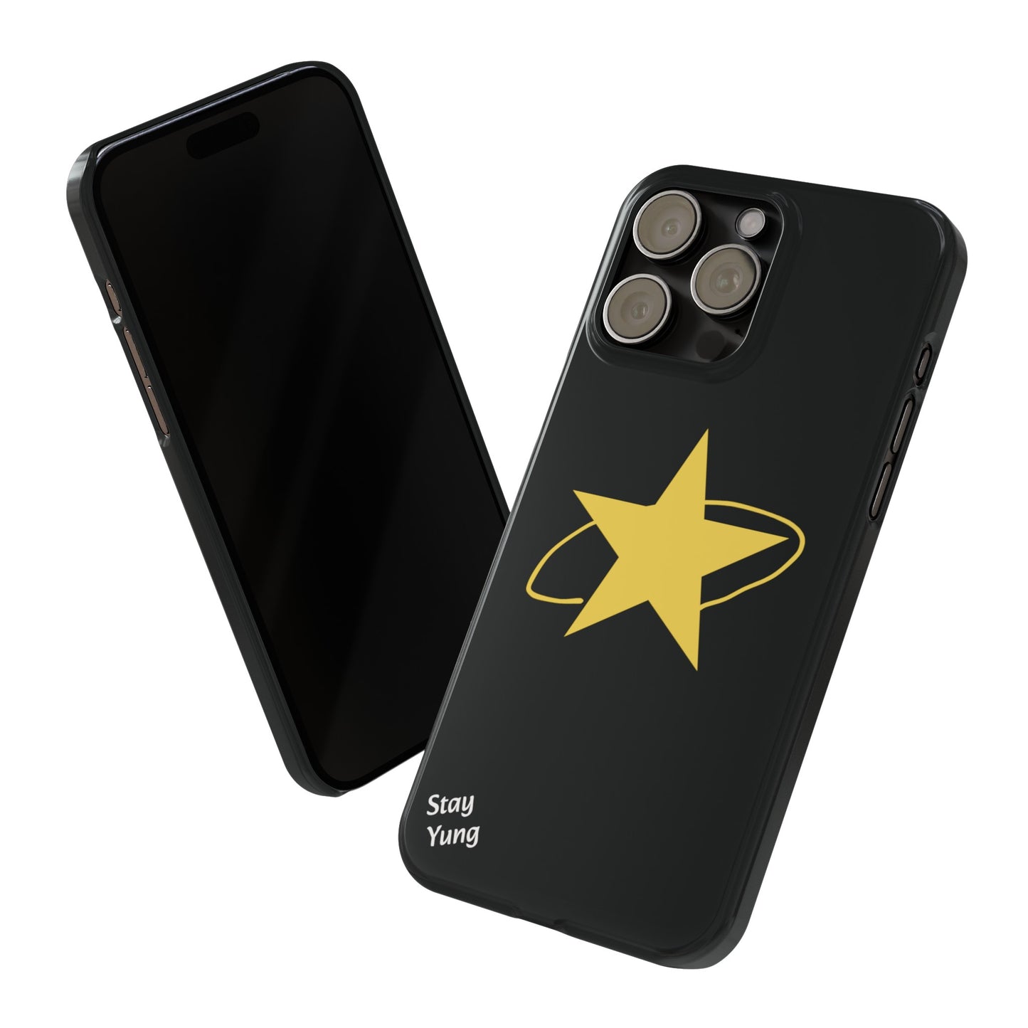 Slim Phone Cases (Black Design w/yellow star)