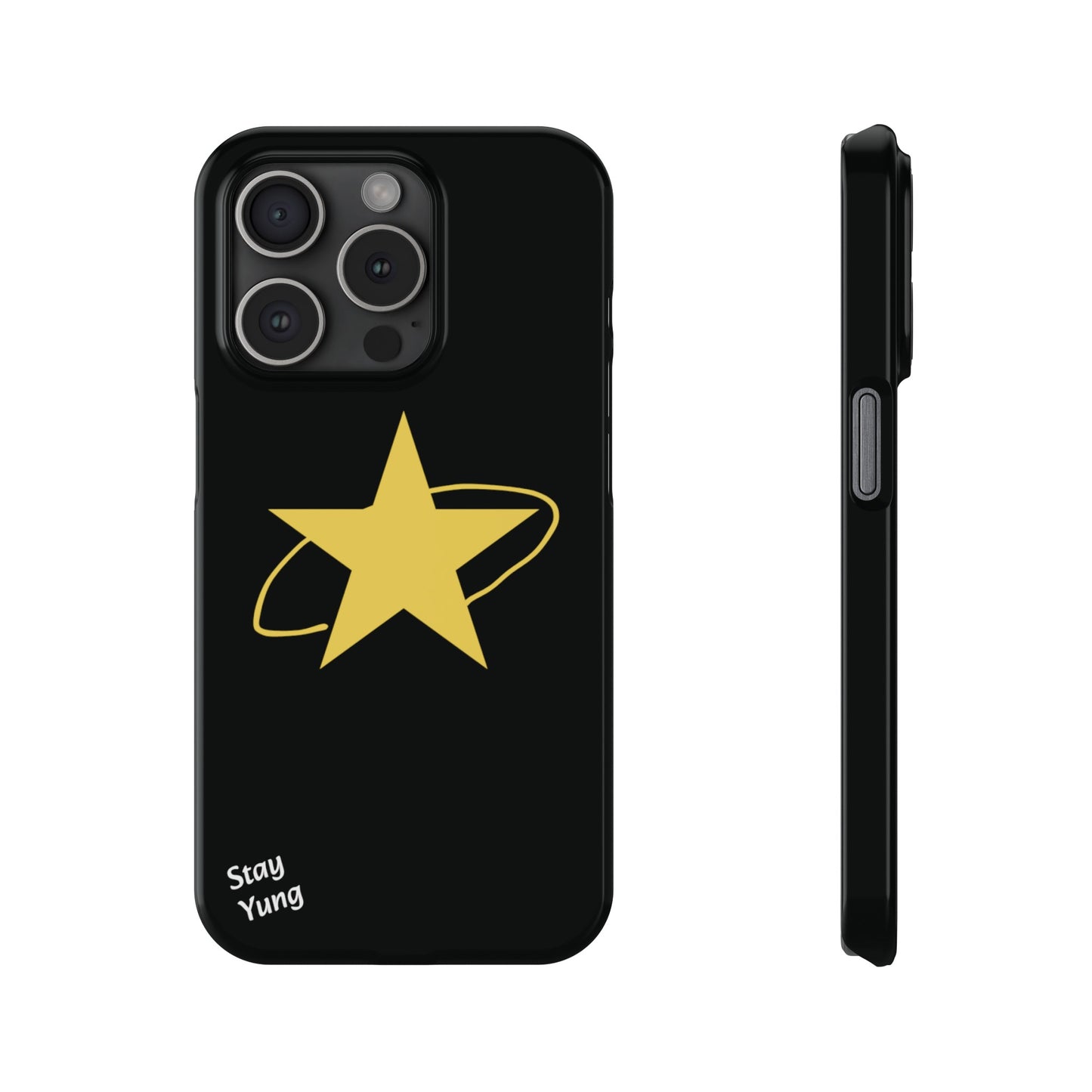 Slim Phone Cases (Black Design w/yellow star)