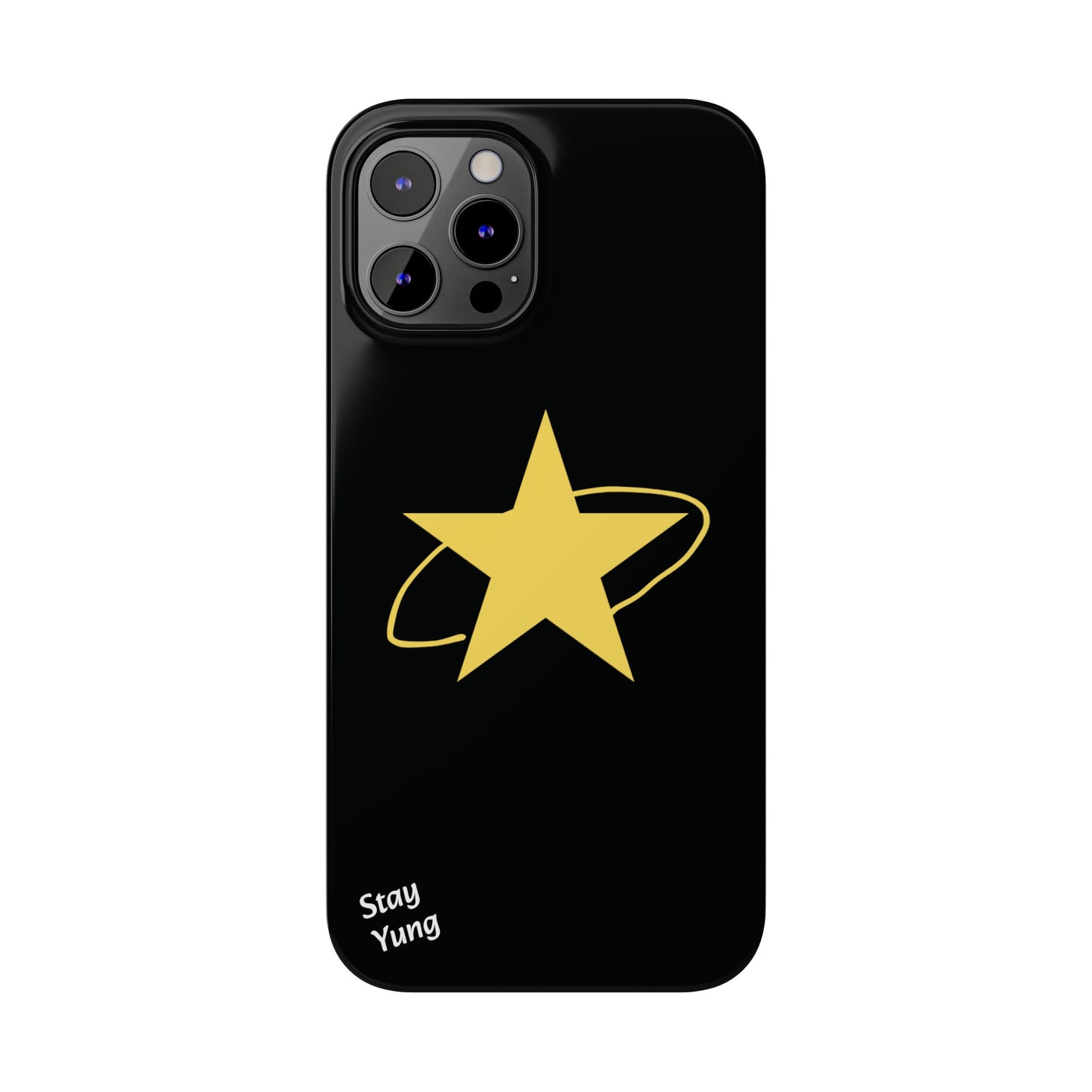 Slim Phone Cases (Black Design w/yellow star)