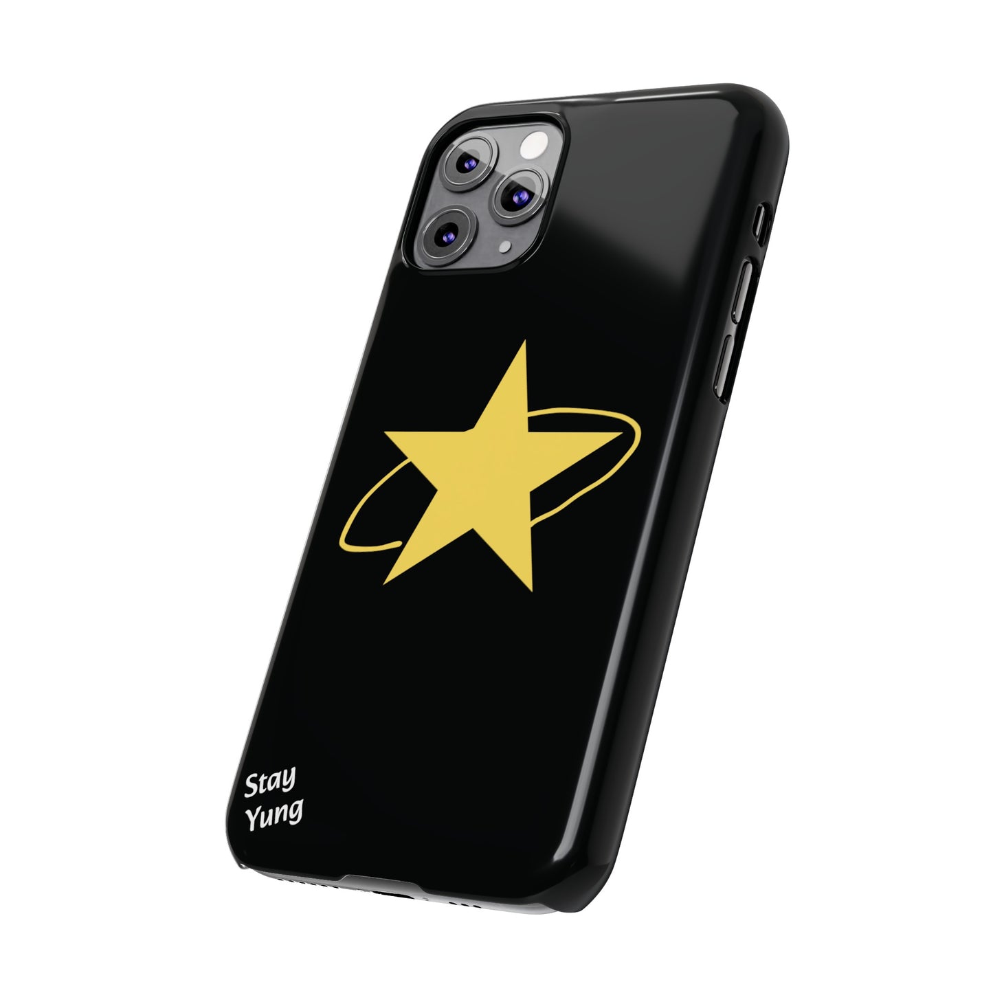 Slim Phone Cases (Black Design w/yellow star)