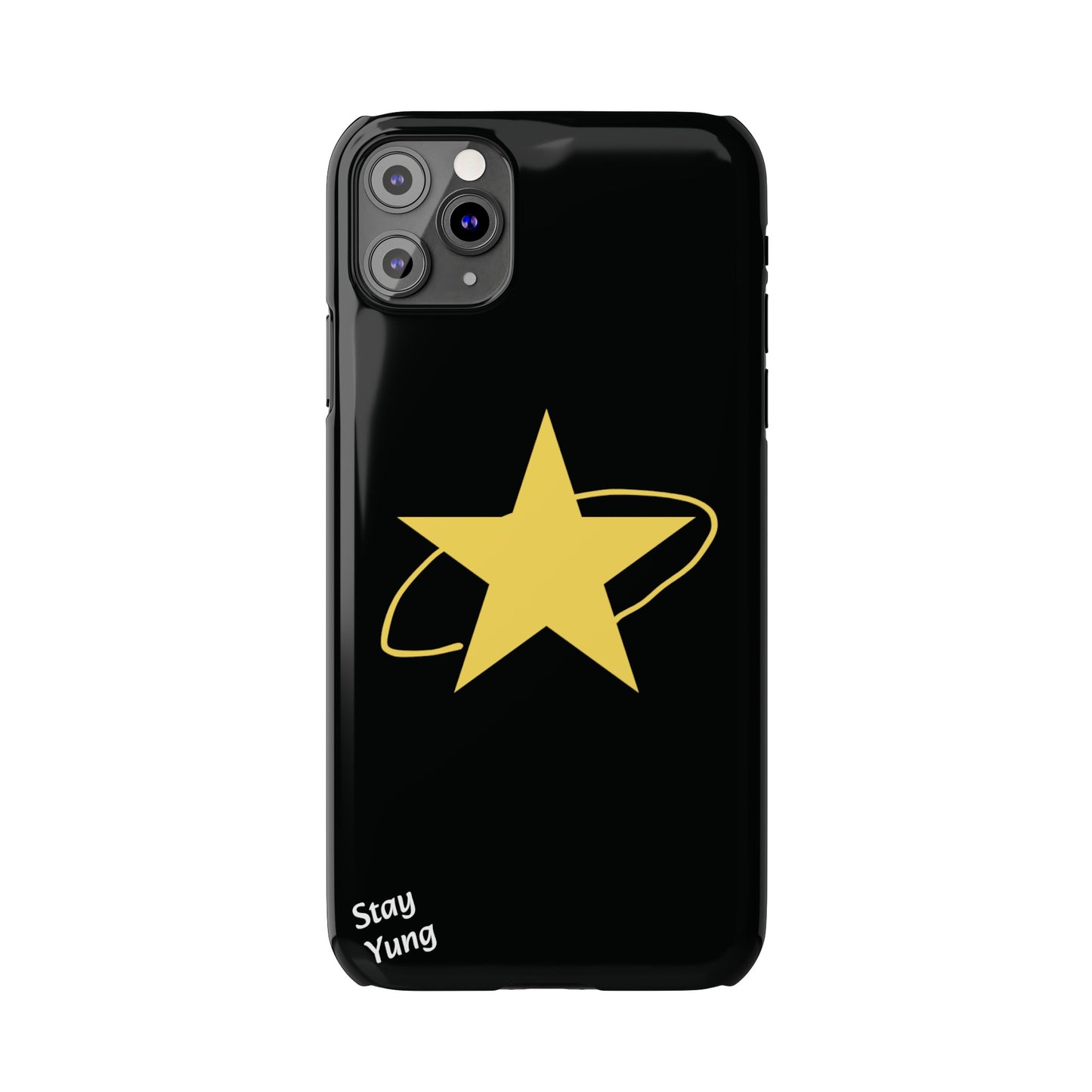 Slim Phone Cases (Black Design w/yellow star)