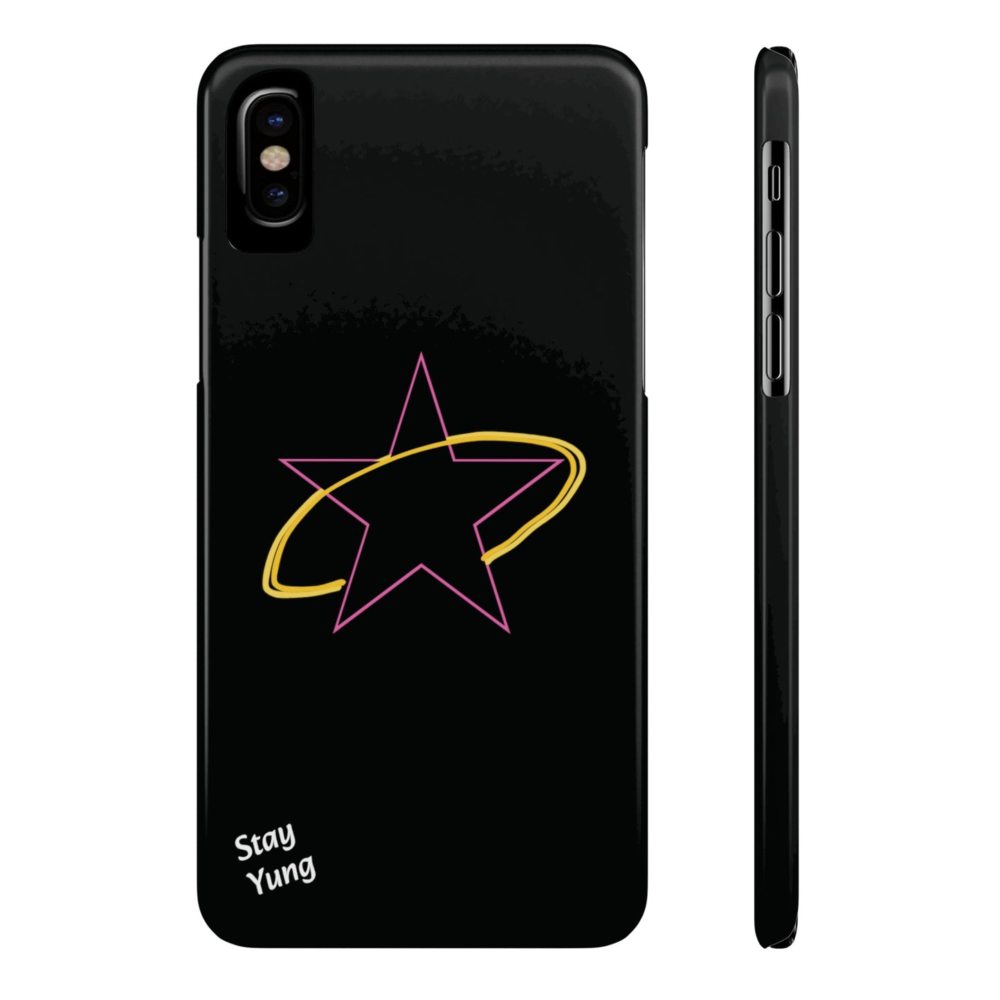 Slim Phone Cases (Pink Outline)